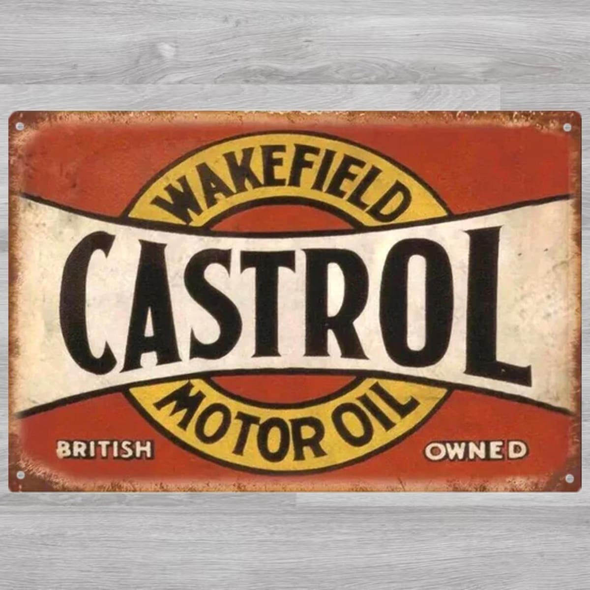 Castrol Wakefield Motor Oil 8 x 12 Novelty Metal Sign Shrink-Wrapped N ...