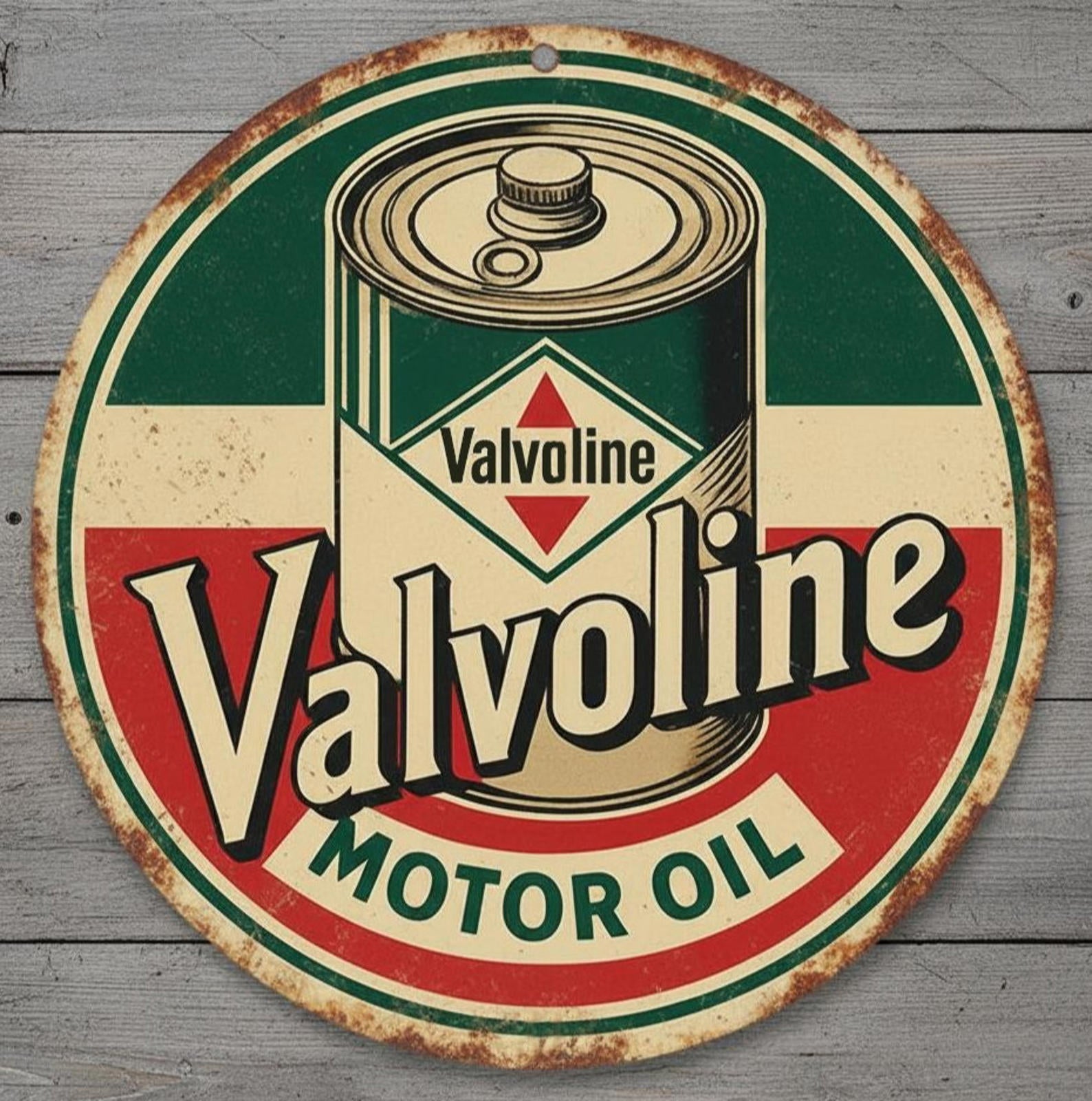 Valvoline Motor Oil 8" Diameter Novelty Metal Sign Made In USA New!