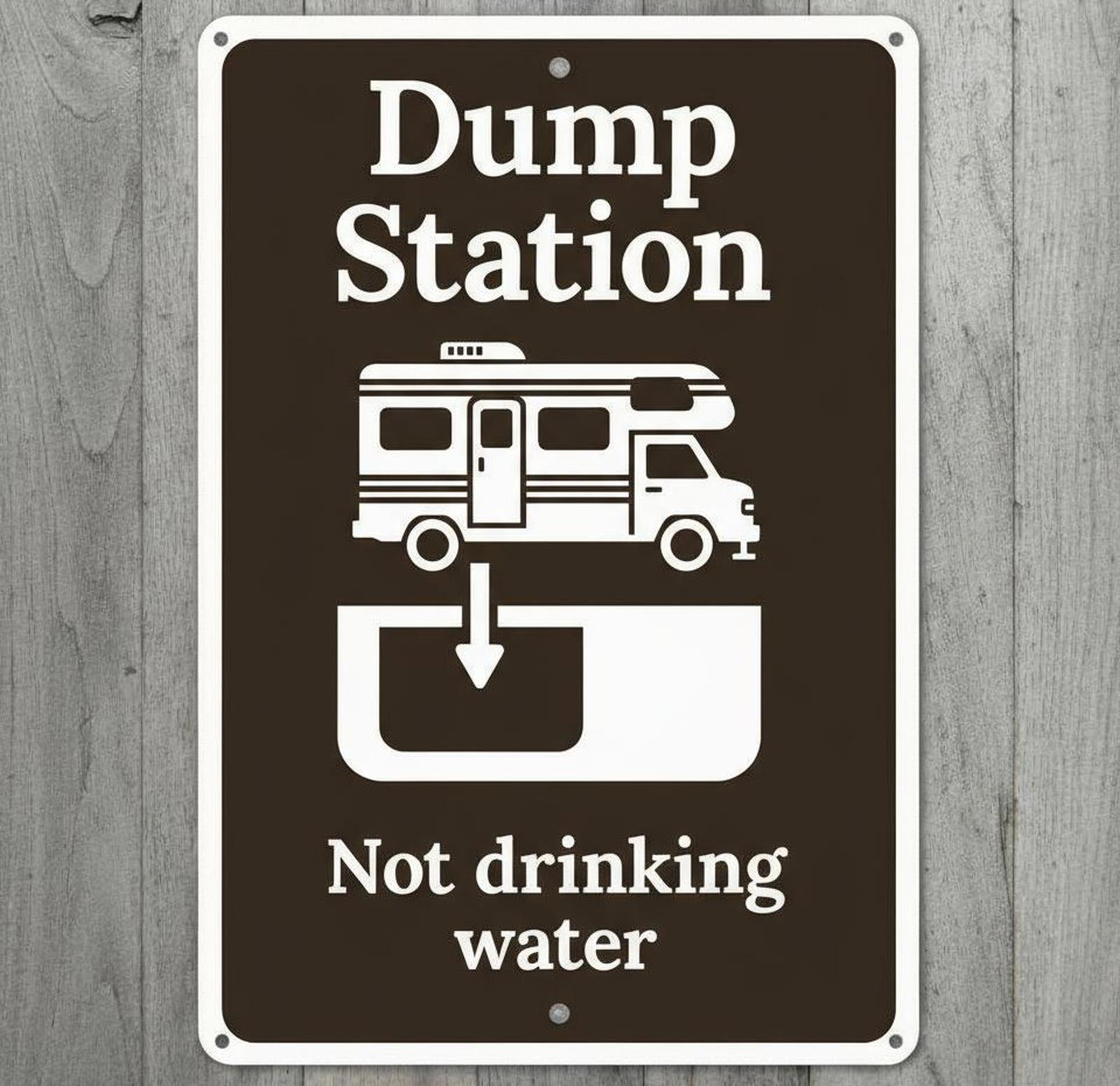 Dumping Station Not Drinking Water 8 x 12 Novelty Metal Sign Made In USA New!