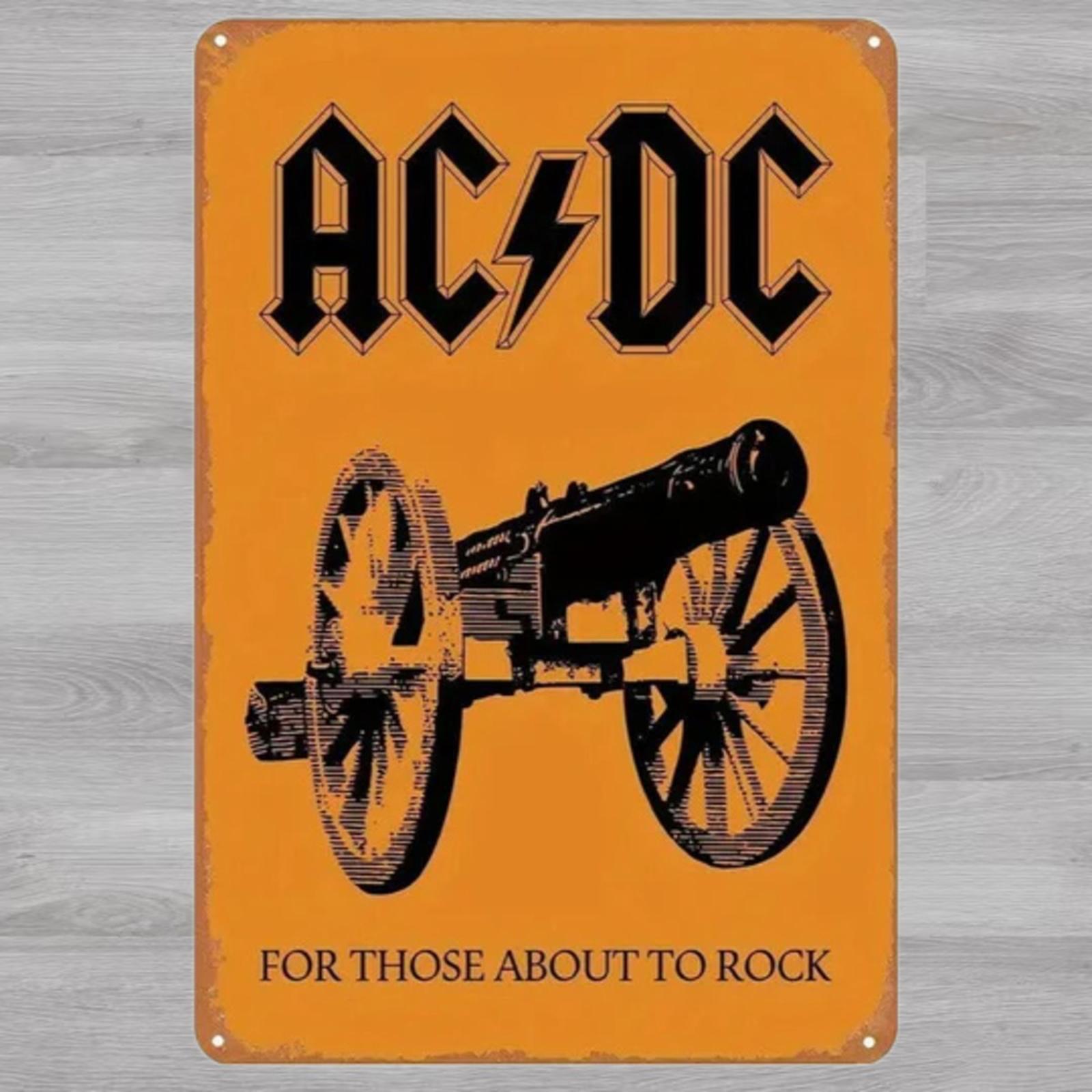AC/DC For Those About To Rock 8 x 12 Vintage Novelty Metal Sign New