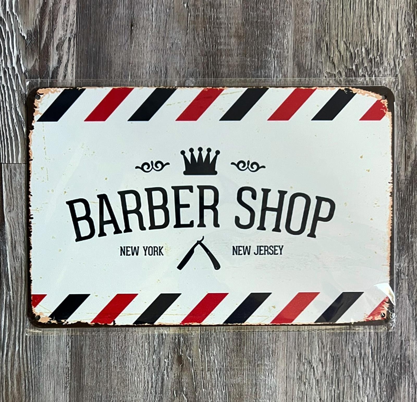 The Barbershop New York New Jersey 8 x 12 Vintage Novelty Metal Sign New!