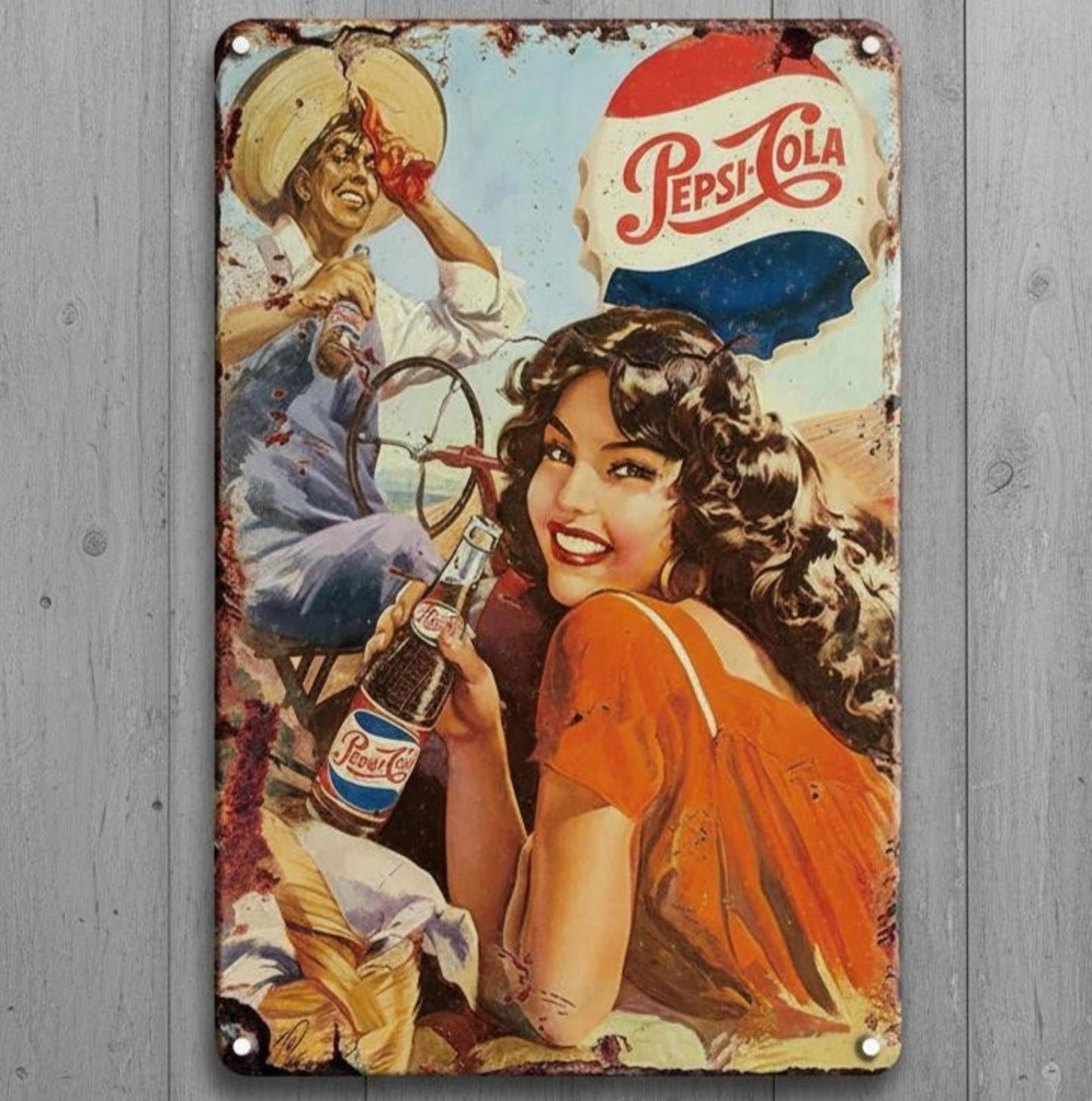 Pepsi Pepsi-Cola 8 x 12 Novelty Metal Sign New Shrink-wrapped