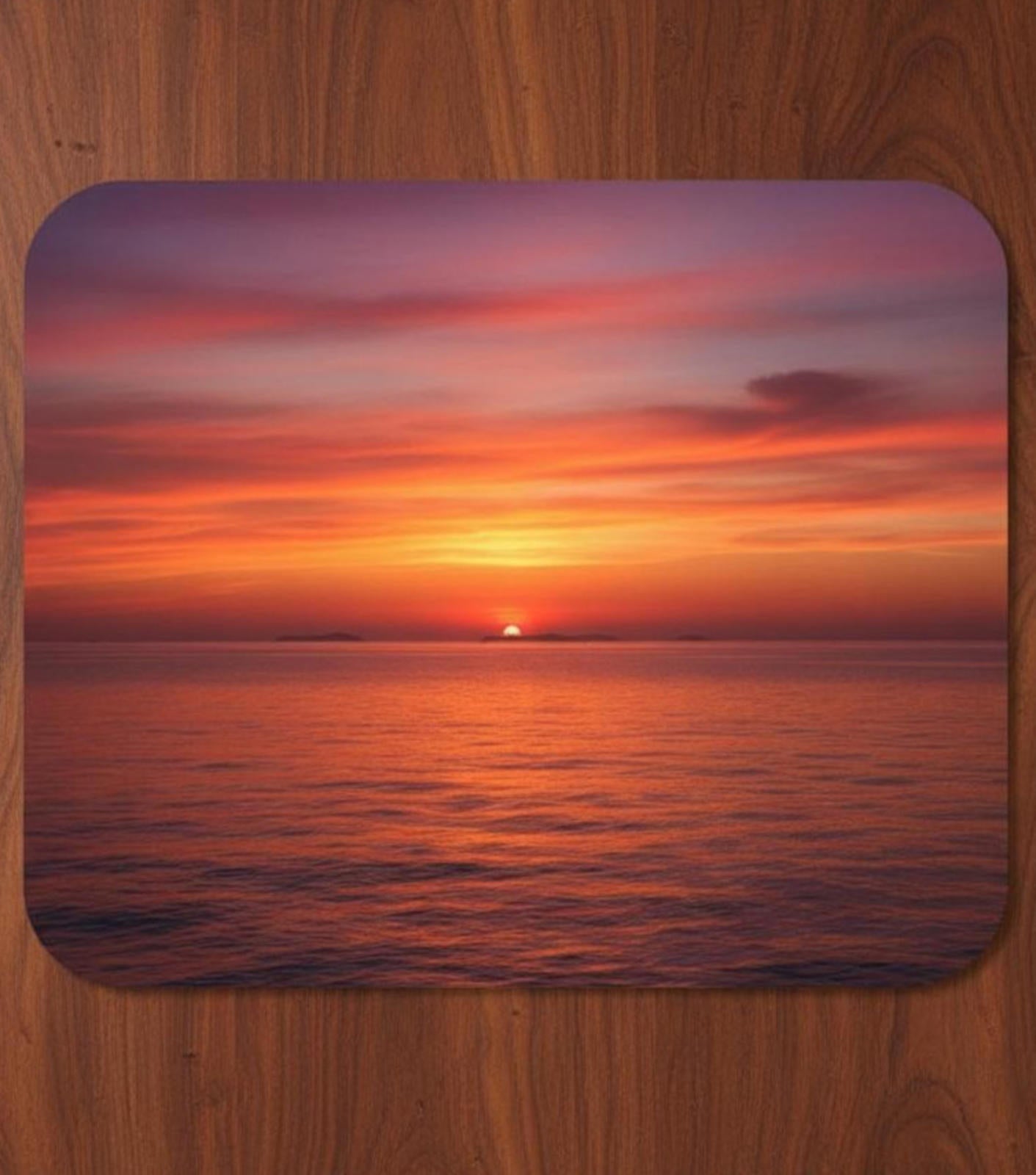 Beautiful Sunset 9.5 x 8 Mouse Pad With Anti-Slip Rubber Backing Made In USA