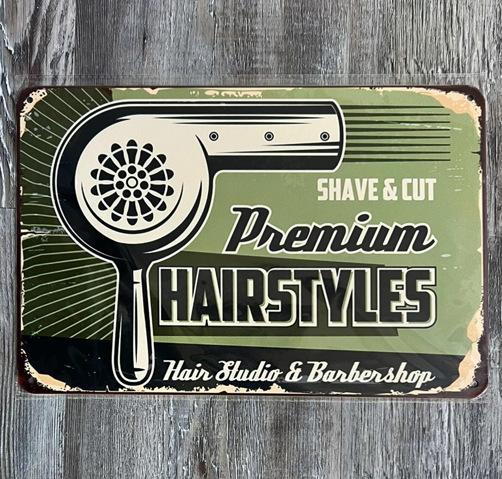 Shave & Cut Premium Sairstyles 8 x 12 Vintage Novelty Metal Sign New!