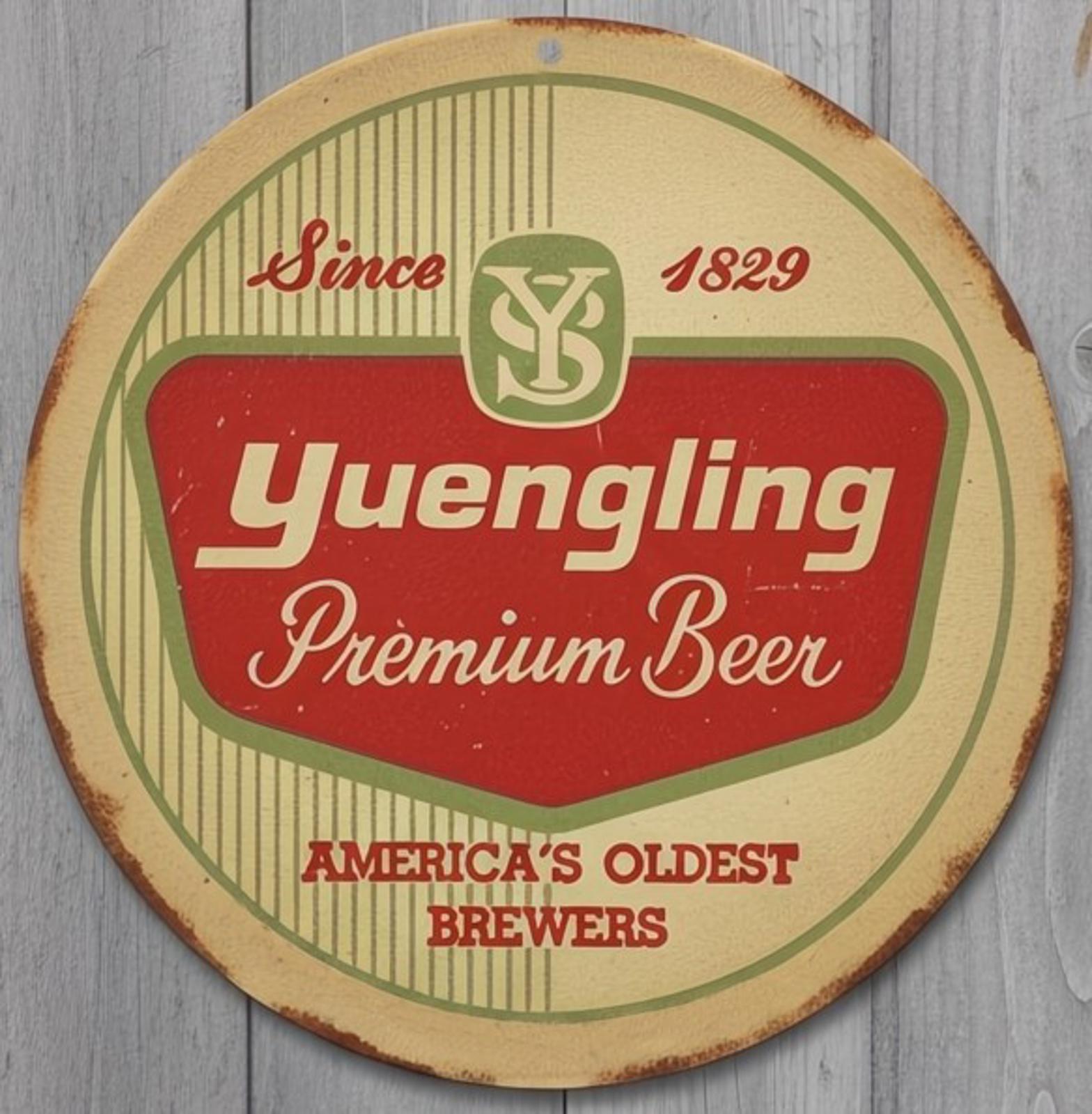 Yuengling Premium Beer 8" Diameter Vintage Novelty Metal Sign Made In USA New!