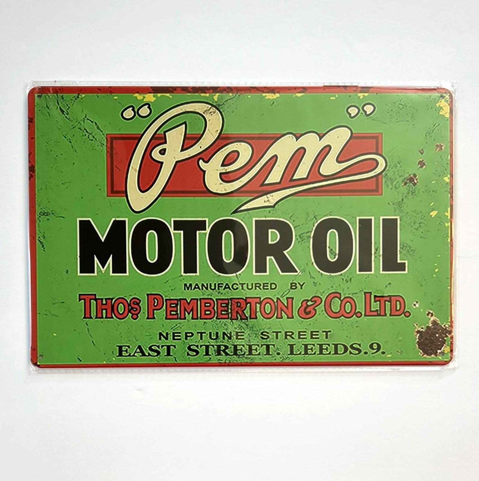 Pem Motor Oil 8 x 12 Novelty Metal Sign Shrink-Wrapped New!