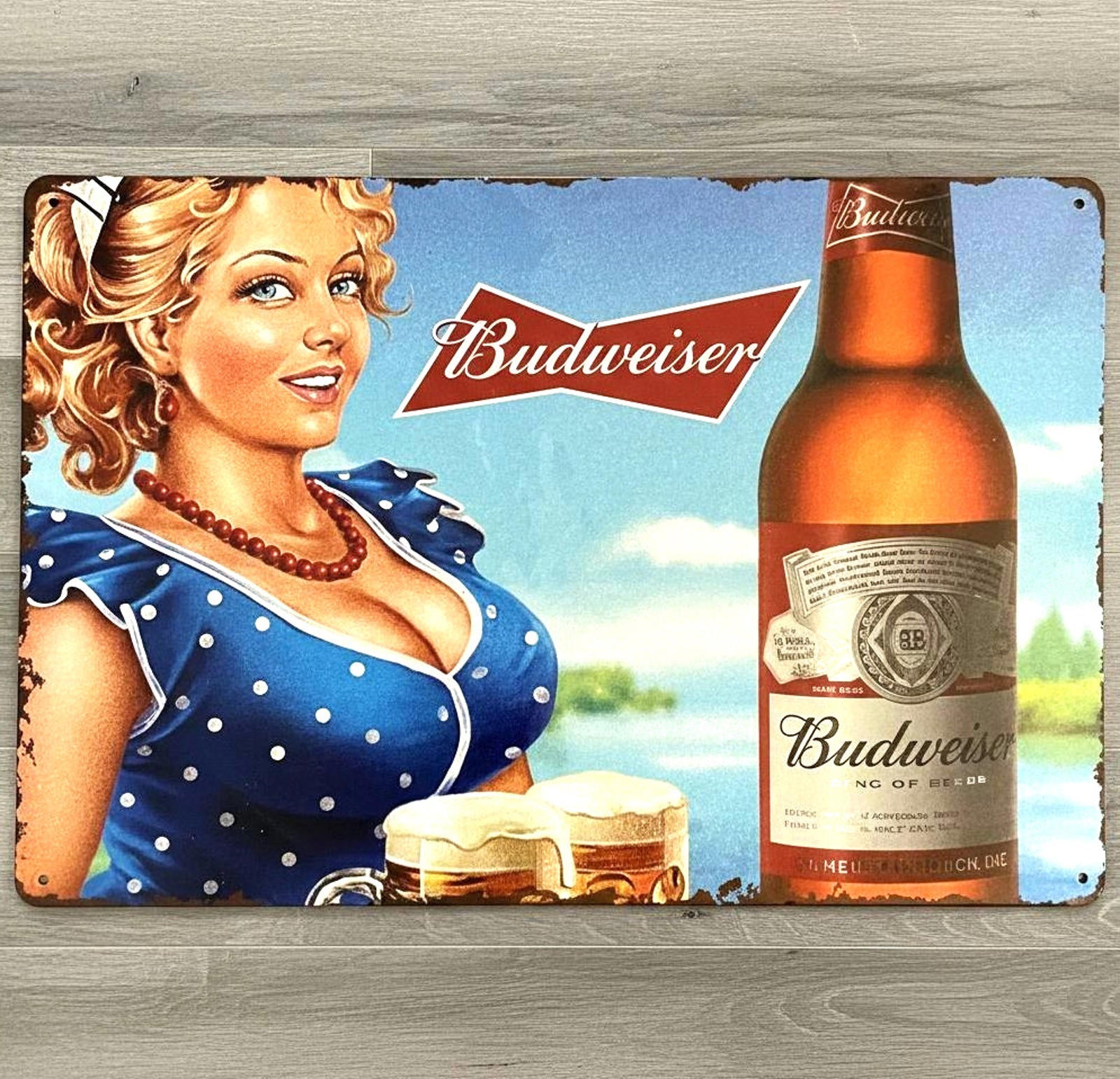 Budweiser Beer 8 x 12 Vintage Novelty Metal Sign Shrink-Wrapped New!