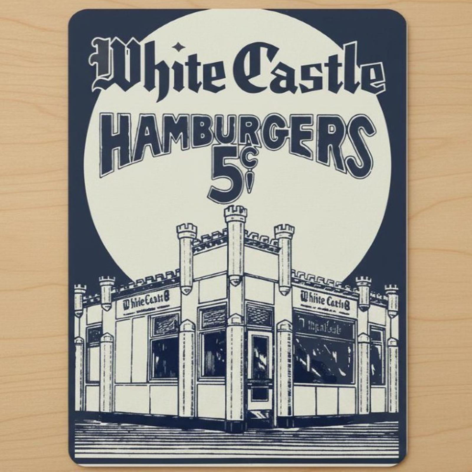 White Castle Hamburgers 5 Cents 9.5 x 8 Mouse Pad With Rubber Backing USA Made