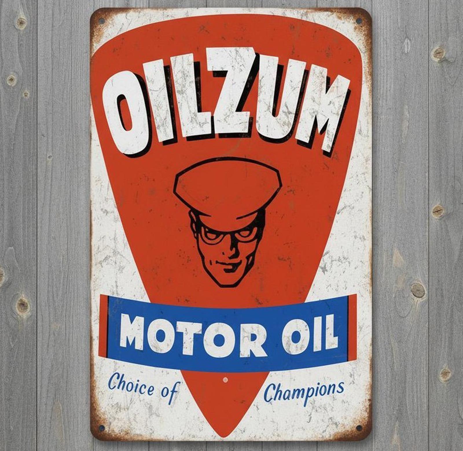 Oilzum Motor Oil 8 x 12 Novelty Metal Sign Shrink-Wrapped Made In USA New!