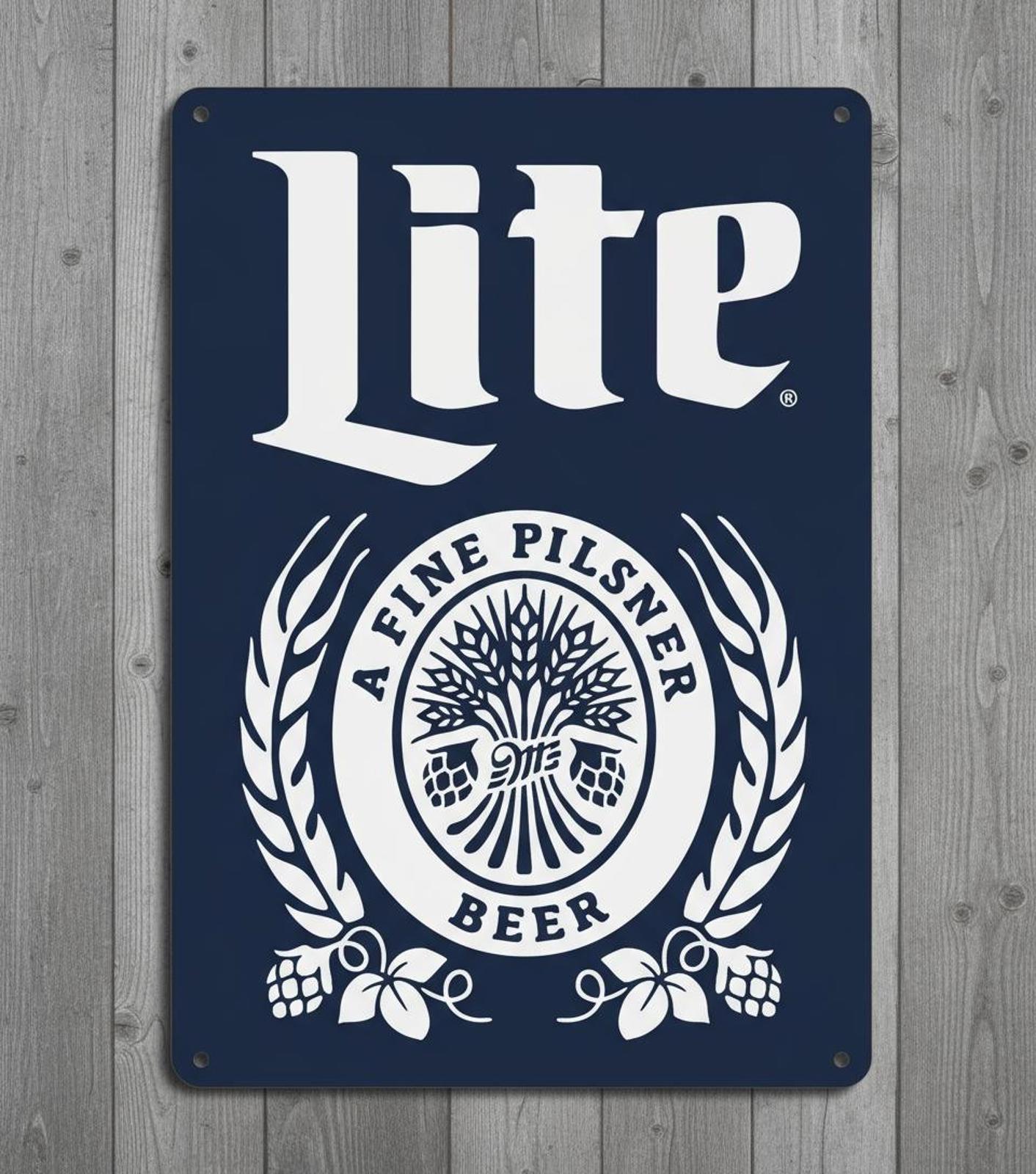 Miller Lite Beer A Fine Pilsner Beer 8 x 12 Novelty Metal Sign New!