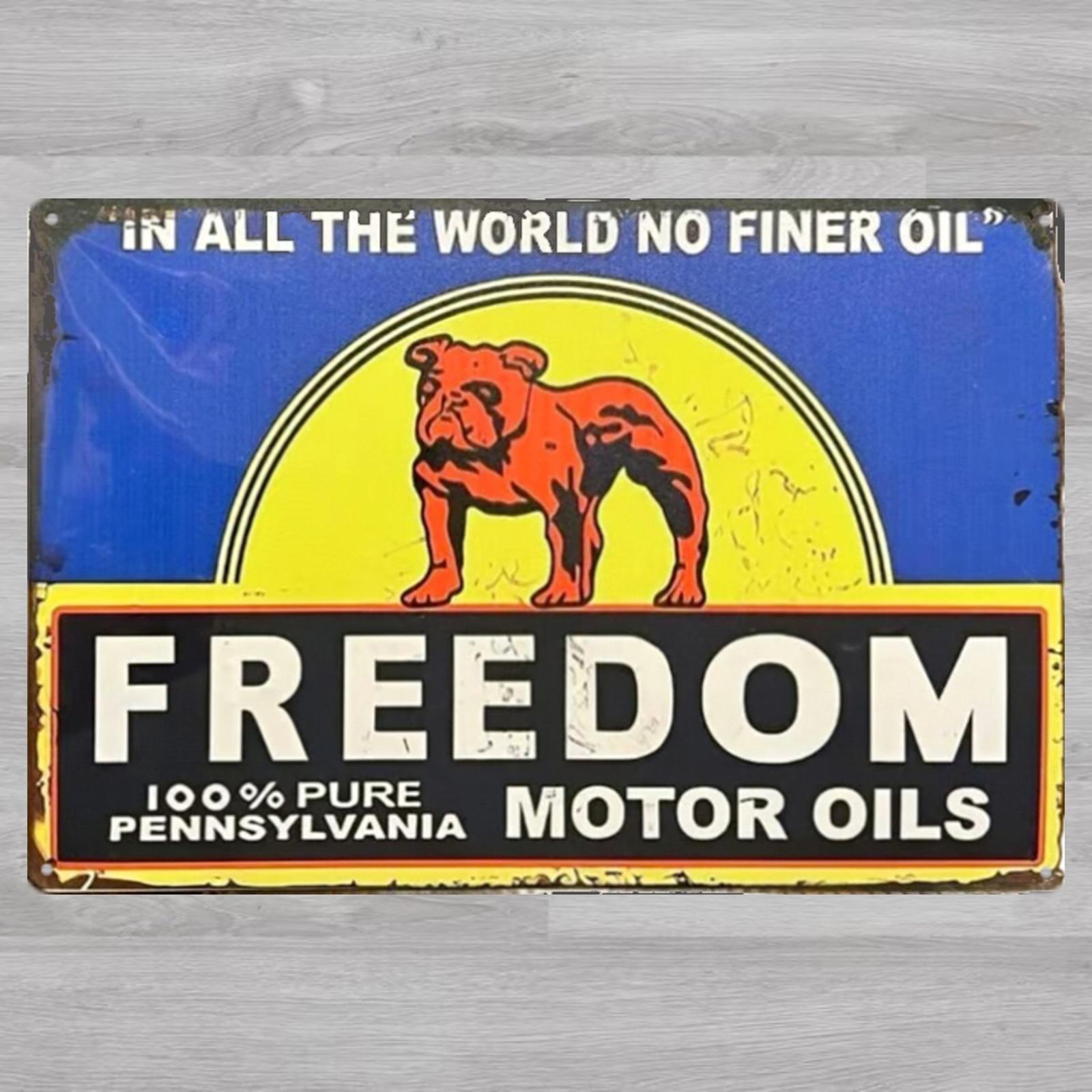 Freedom Pennsylvania Motor Oil 8 x 12 Novelty Metal Sign Shrink-Wrapped New!