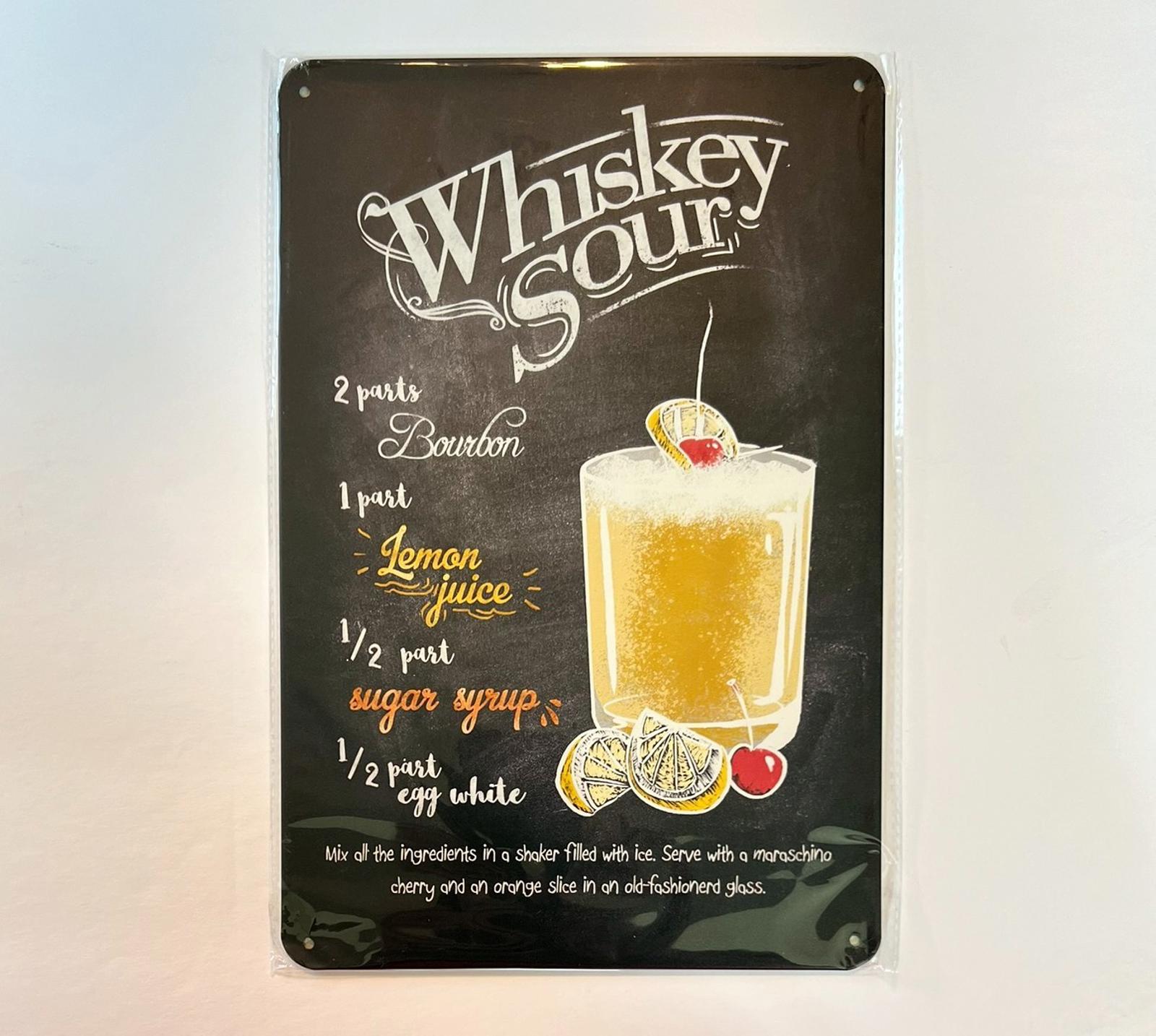 Mixed Drinks Whisky Sour 8 x 12 Novelty Metal Sign New!