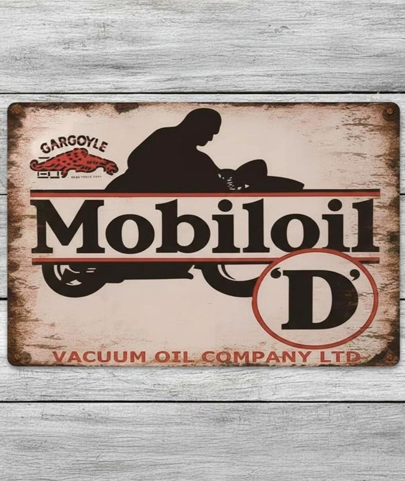 Mobilgas Mobil Gargoyle 8 x 12 Vintage Novelty Metal Sign Made In USA