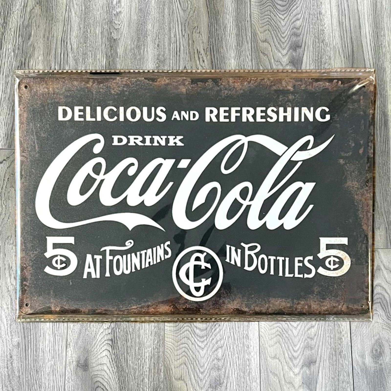 Drink Coca-Cola 5 Cents 8 x 12 Novelty Metal Sign Shrink-wrapped New!