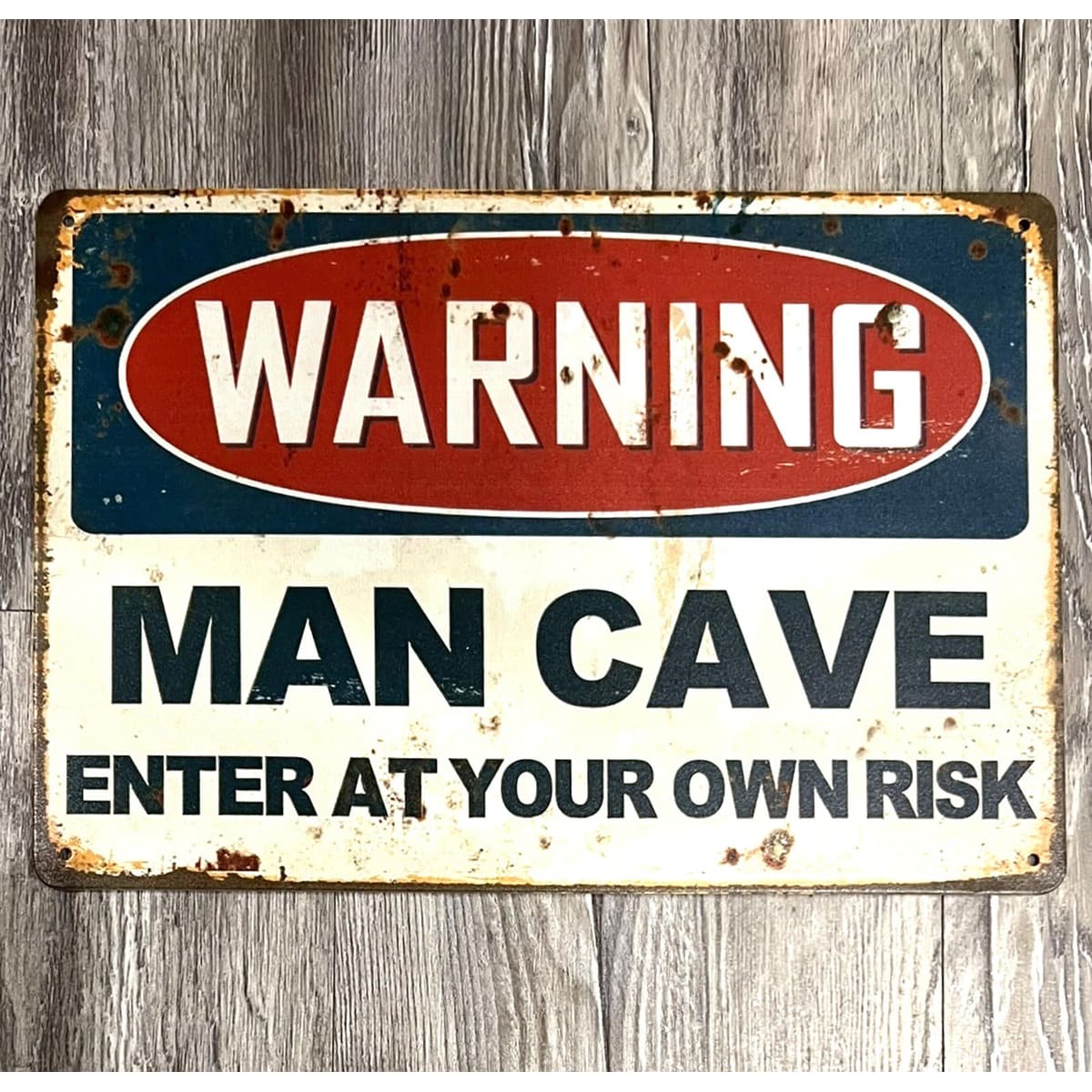 Warning Man Cave Enter At Your Own Risk 8 x 12 Novelty Metal Sign New ...