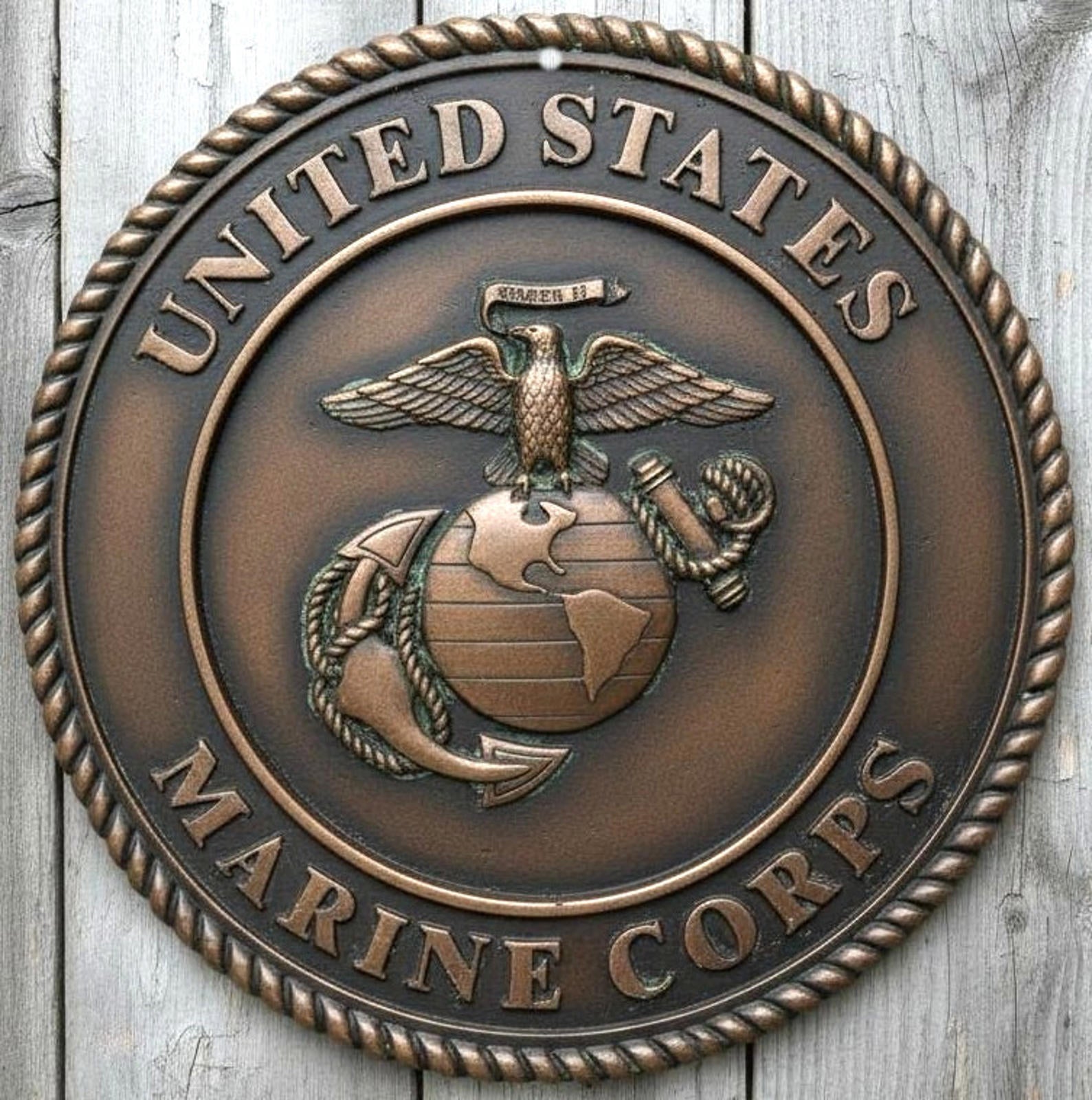 United States Marine Corps 8" Diameter Novelty Metal Sign Made In USA New!
