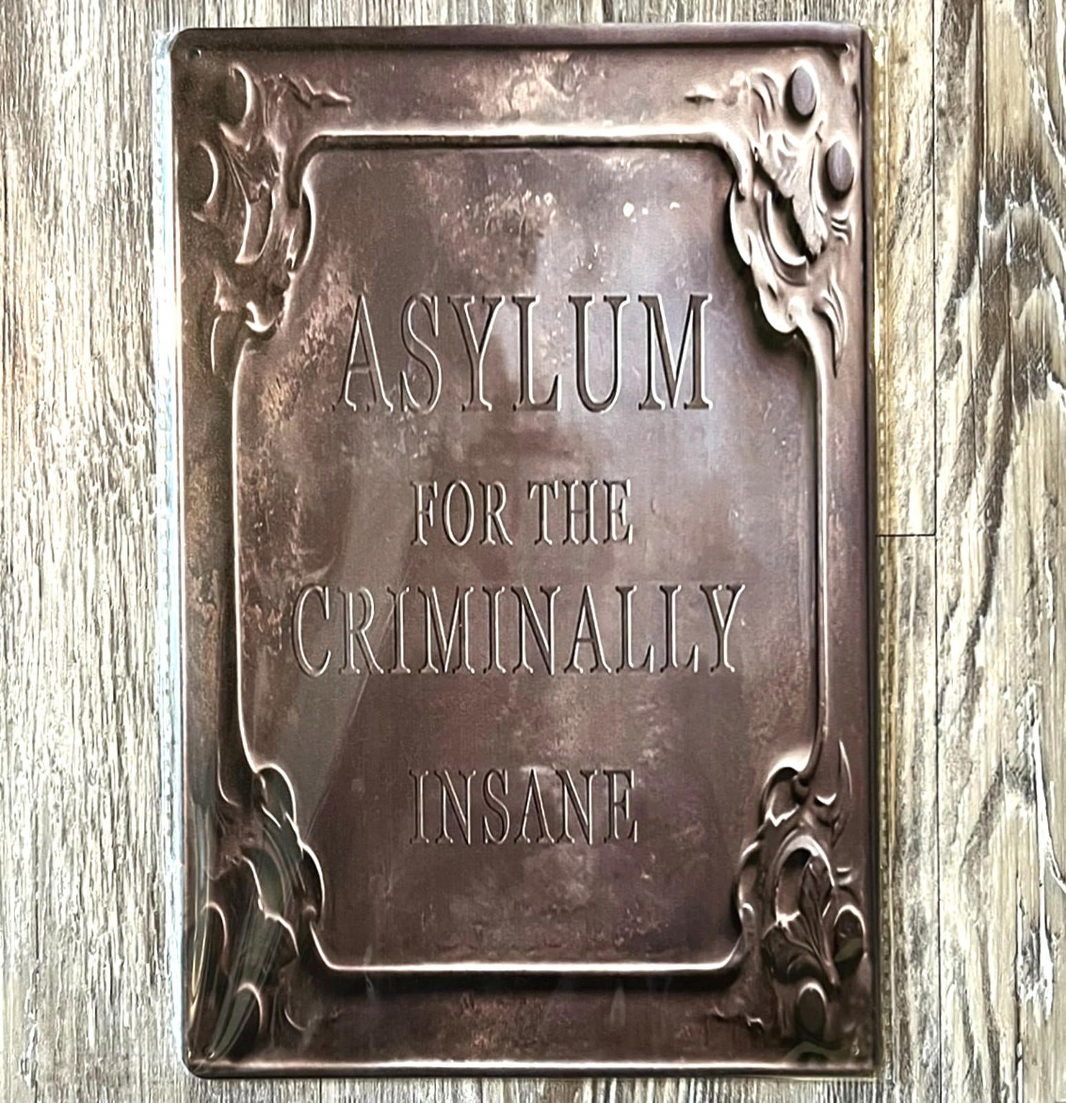Asylum For The Criminally Insane 8 x 12 Vintage Novelty Metal Sign New!