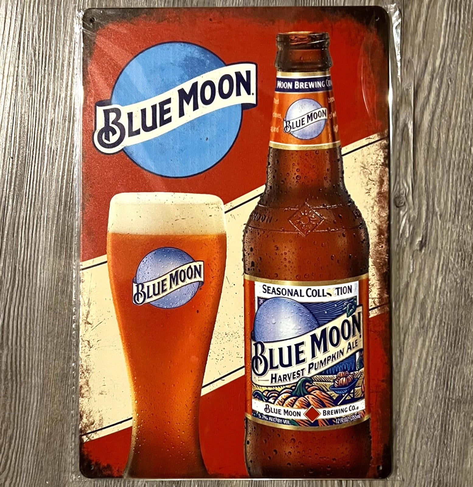Blue Moon Beer 8 x 12 Novelty Metal Sign Shrink-Wrapped New!