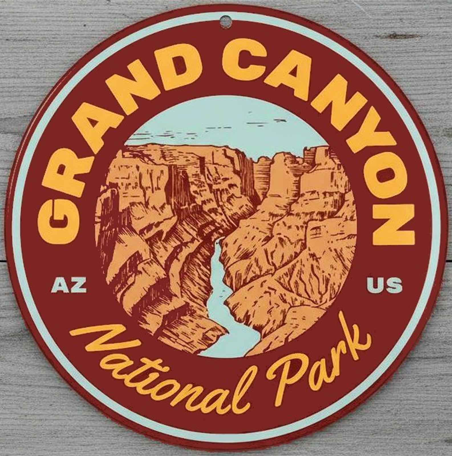 Grand Canyon National Park 8" Diameter Novelty Metal Sign Made In USA