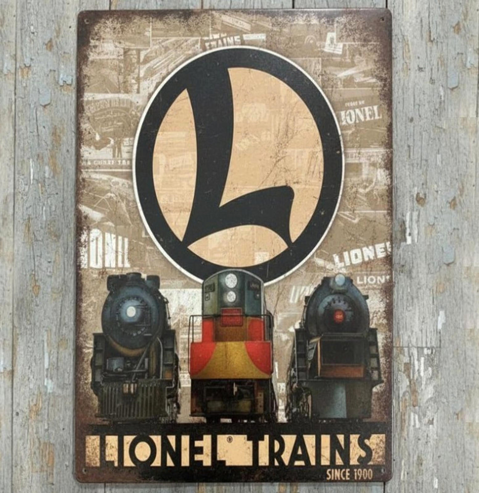 Lionel Since 1900 8 x 12 Novelty Metal Sign Shrink-wrapped Made In USA