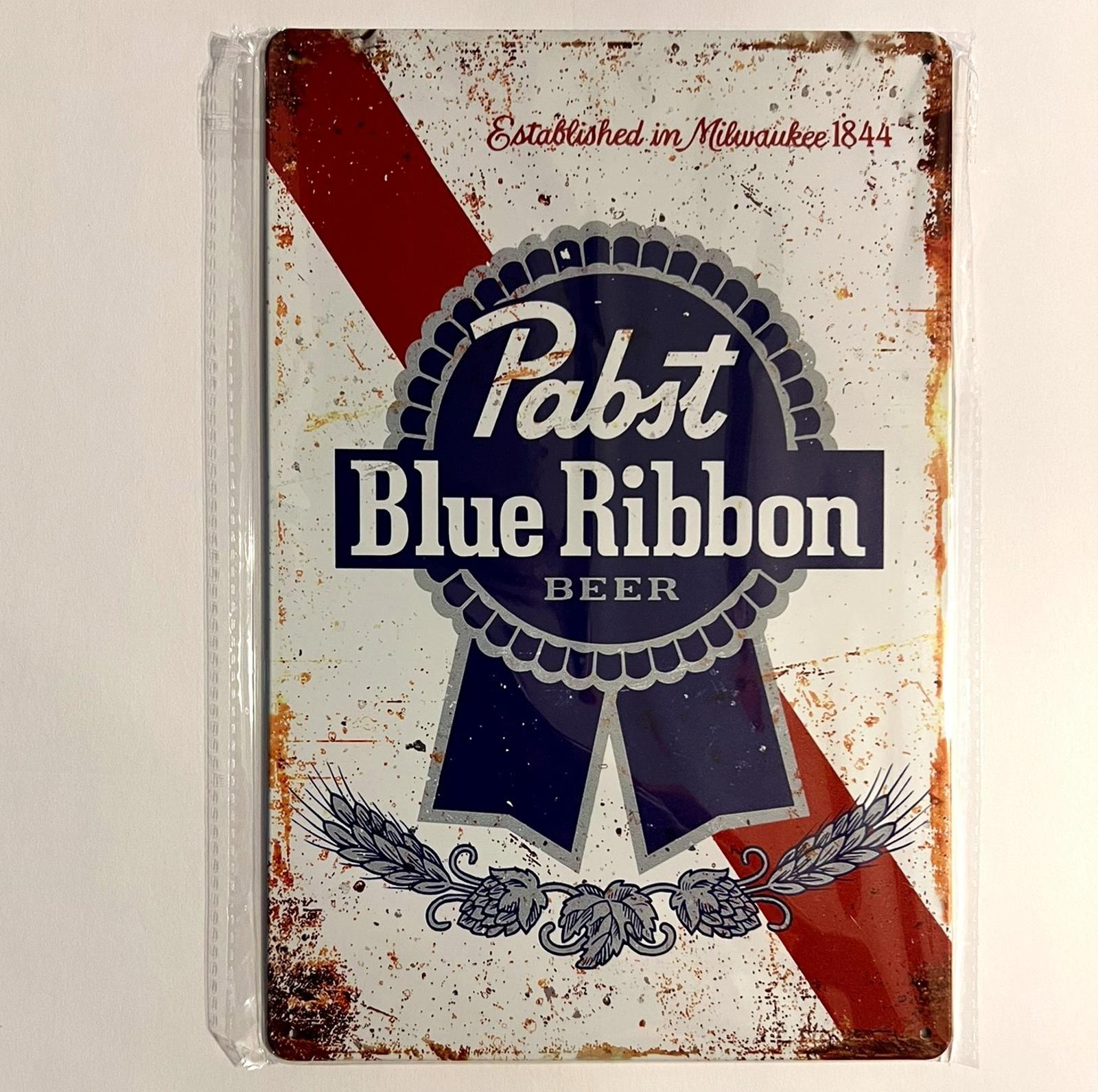 Pabst Blue Ribbon Beer 8 x 12 Novelty Vintage Metal Sign Shrink-Wrapped
