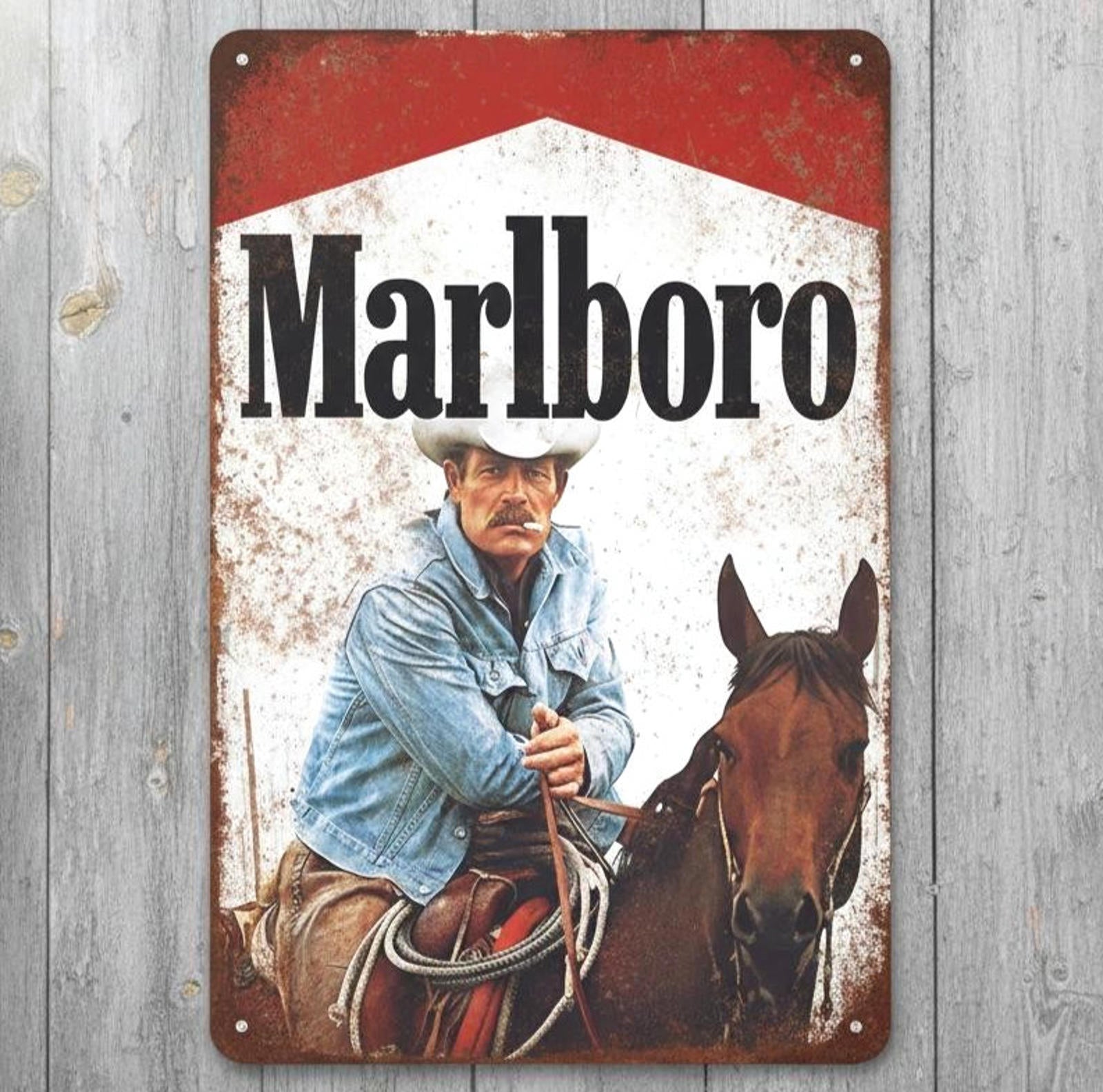 Marlboro Cigarettes 8 x 12 Vintage Novelty Metal Sign Made In USA New!