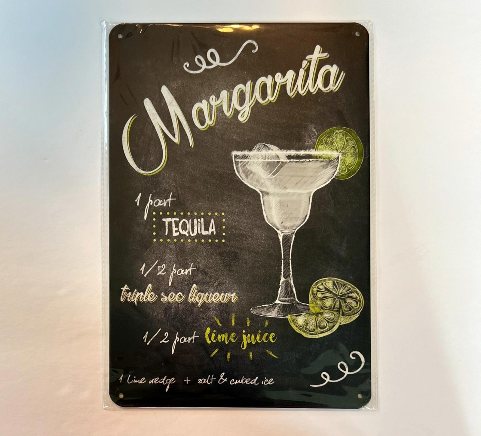 Mixed Drinks Margarita 8 x 12 Novelty Metal Sign New!