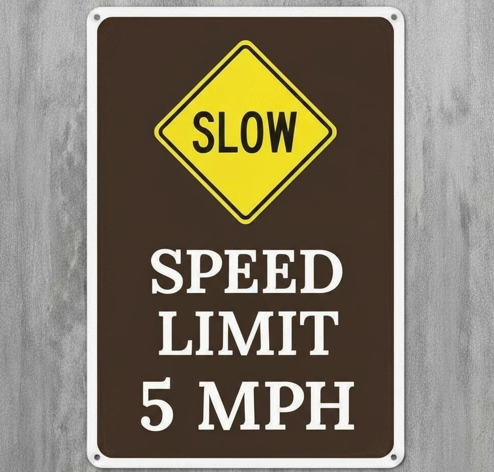 Slow Speed Limit 5 MPH 8 x 12 Novelty Metal Sign Made In USA New!