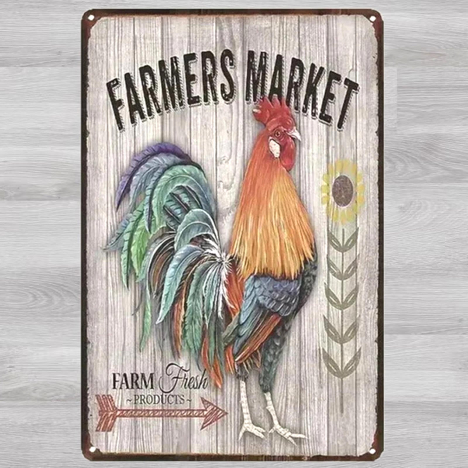 Farmer's Market Farm Fresh Products 8 x 12 Vintage Novelty Metal Sign New!
