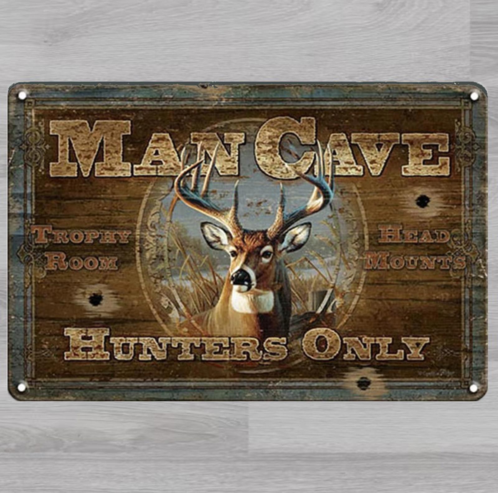 Man Cave Hunters Only 8 x 12 Vintage Novelty Metal Sign Made In USA