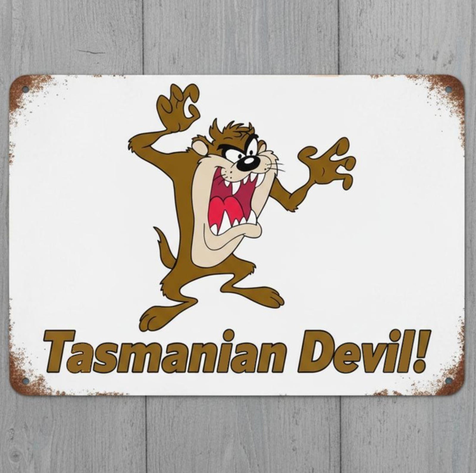 Tasmanian Devil 8 x 12 Vintage Novelty Metal Sign Made In USA New!