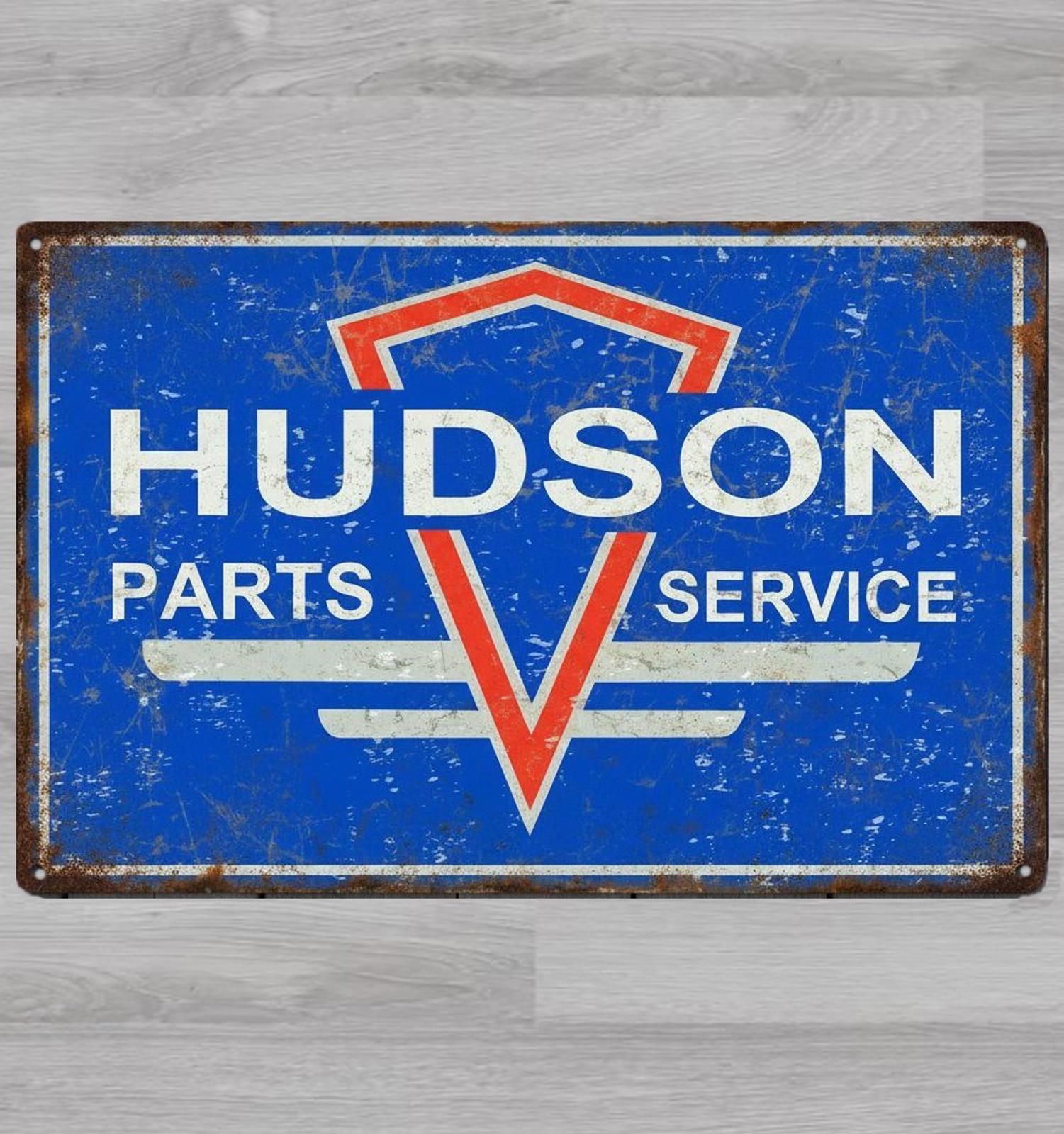 Hudson Parts And Service 8 x 12 Vintage Novelty Metal Sign Made In USA