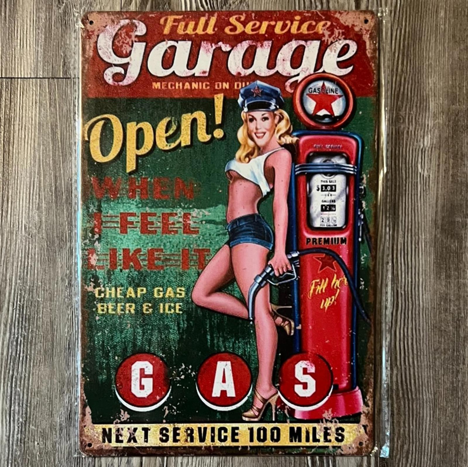 Fur Service Garage Next Service 100 Miles 8 x 12 Vintage Novelty Metal Sign New!