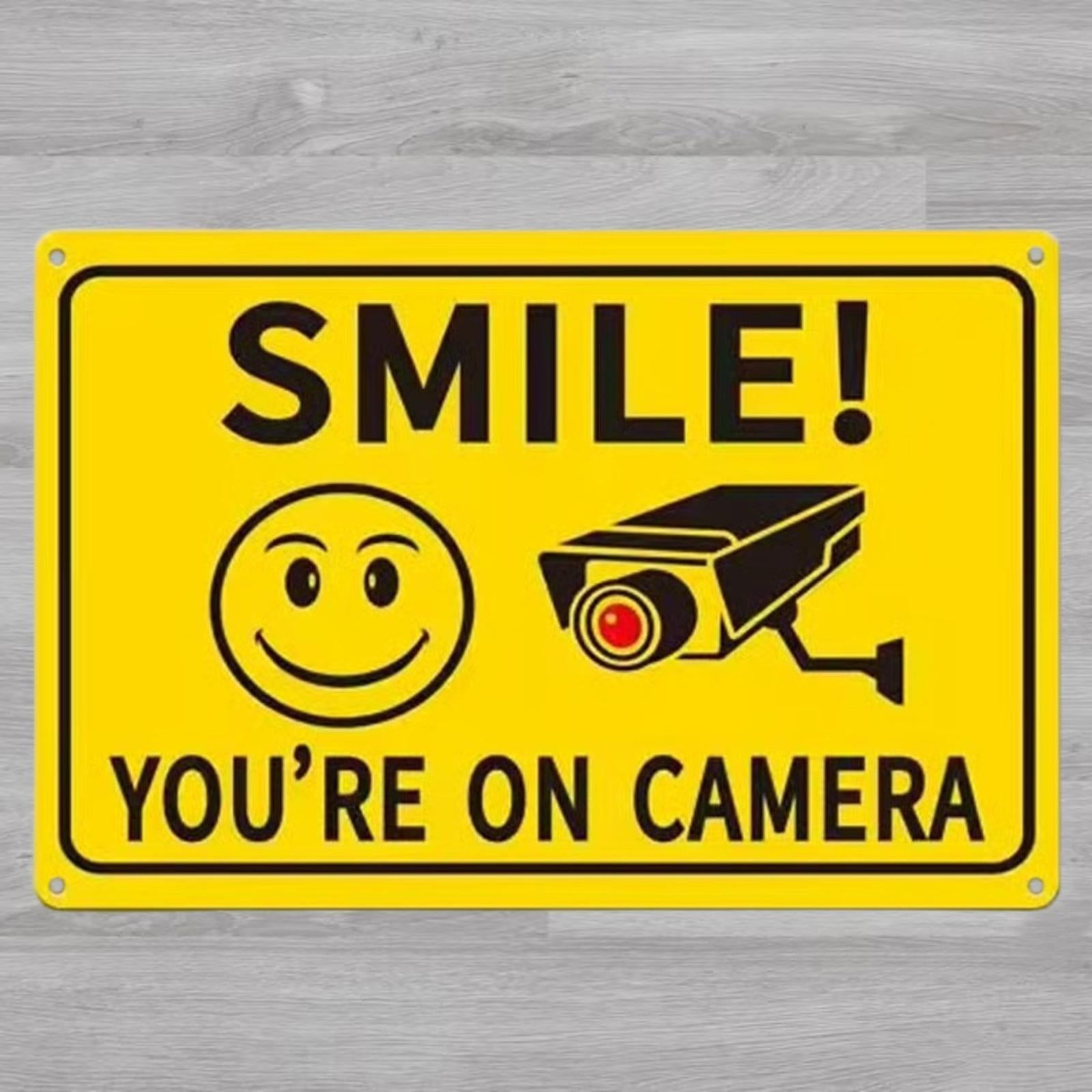 Smile You're On Camera 8 x 12 Vintage Novelty Metal Sign Shrink-Wrapped New!