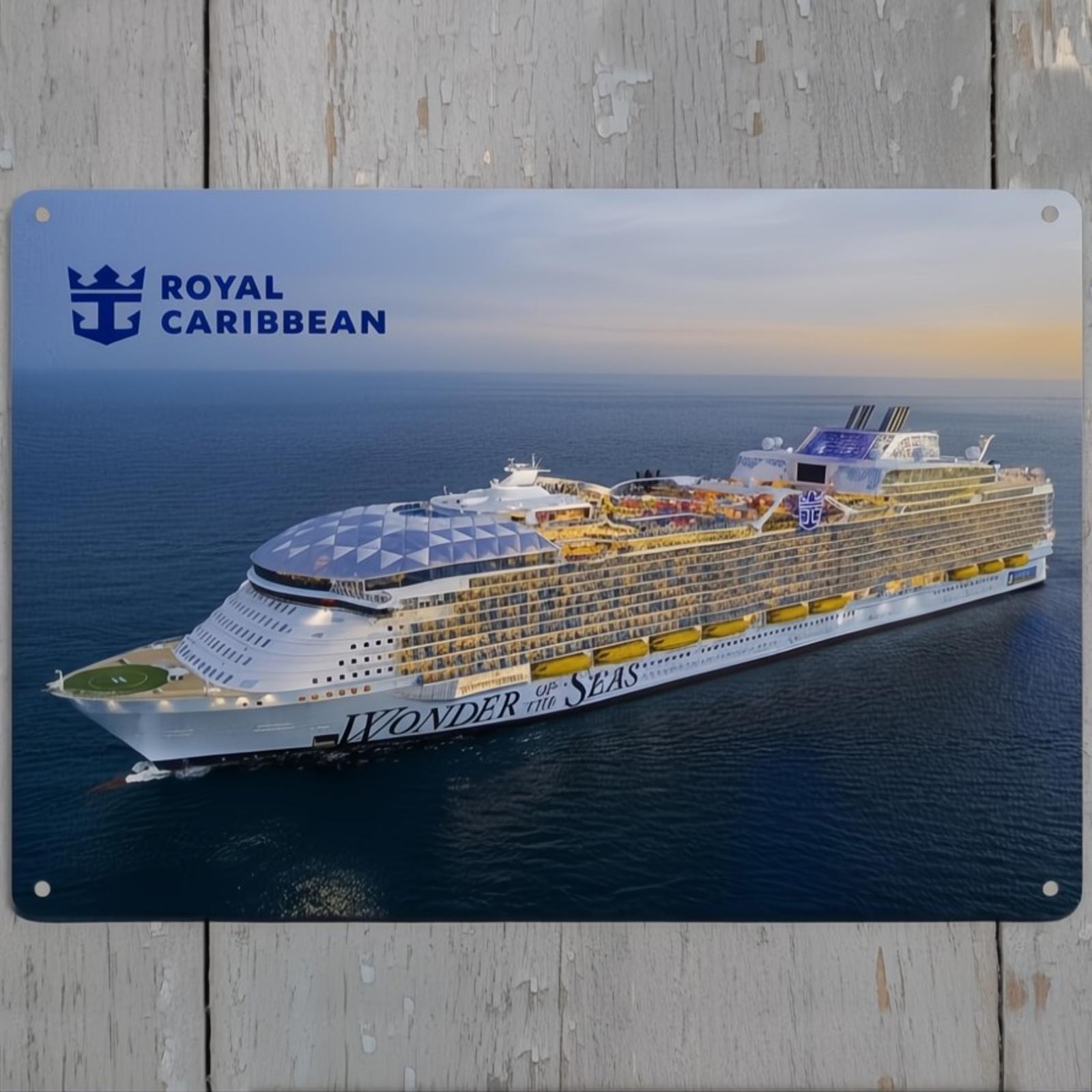 Royal Caribean Wonder Of The Seas 8 x 12 Novelty Metal Sign Made In USA New!
