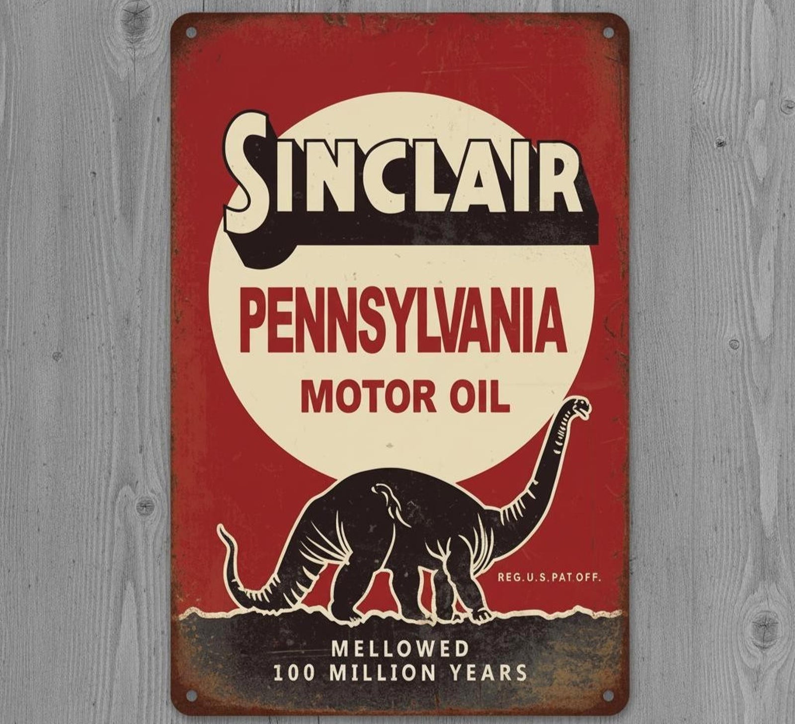 Sinclair Pennsylvania Motor Oil 8 x 12 Vintage Novelty Metal Sign Made In USA