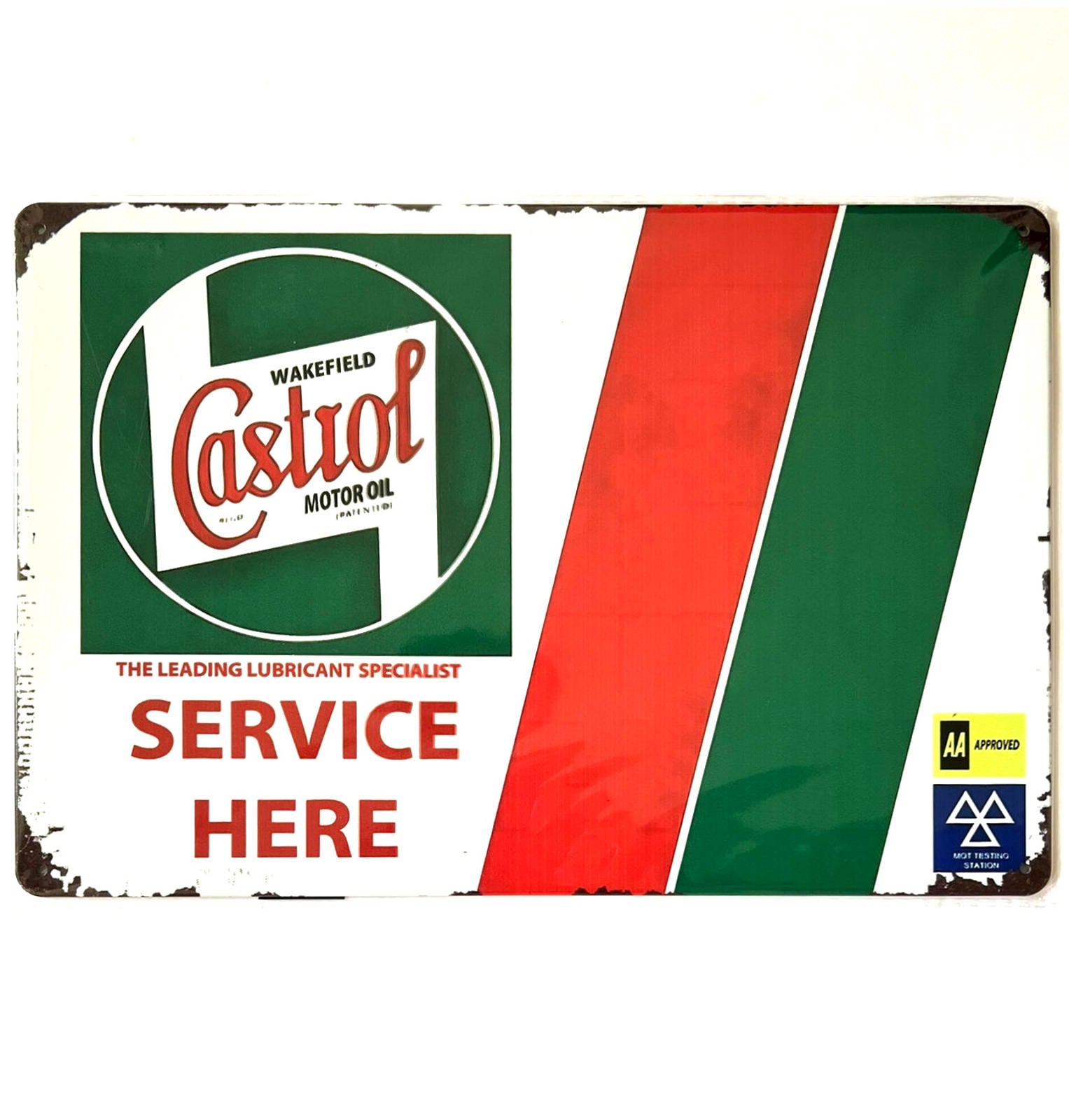 Castrol Service Here Motor Oil 8 x 12 Novelty Metal Sign Shrink-Wrapped New!