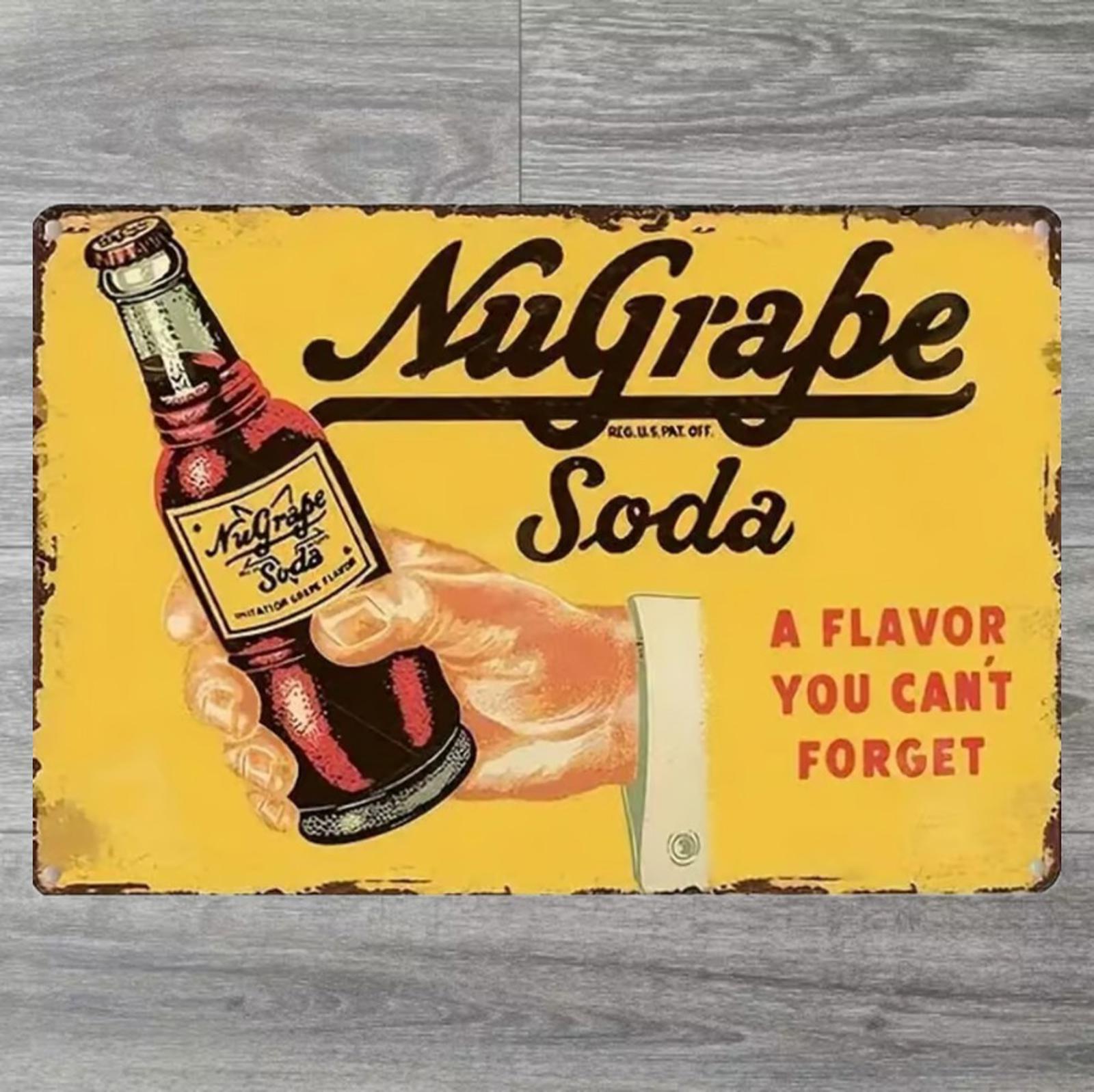 NuGrape Soda 8 x 12 Novelty Vintage Metal Sign Shrink-Wrapped New!