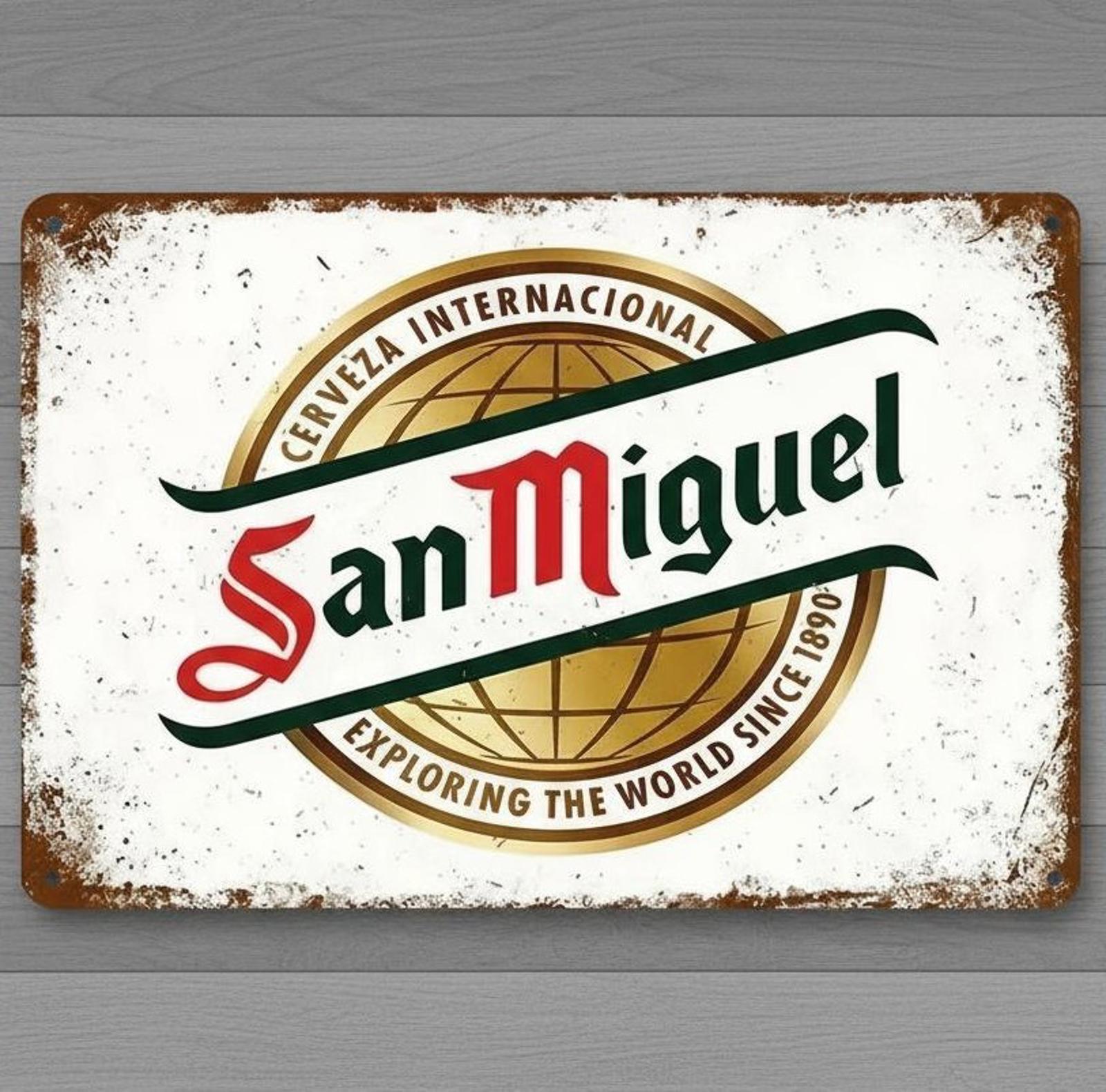 San Miguel Cerveza Beer 8 x 12 Vintage Novelty Metal Sign New!