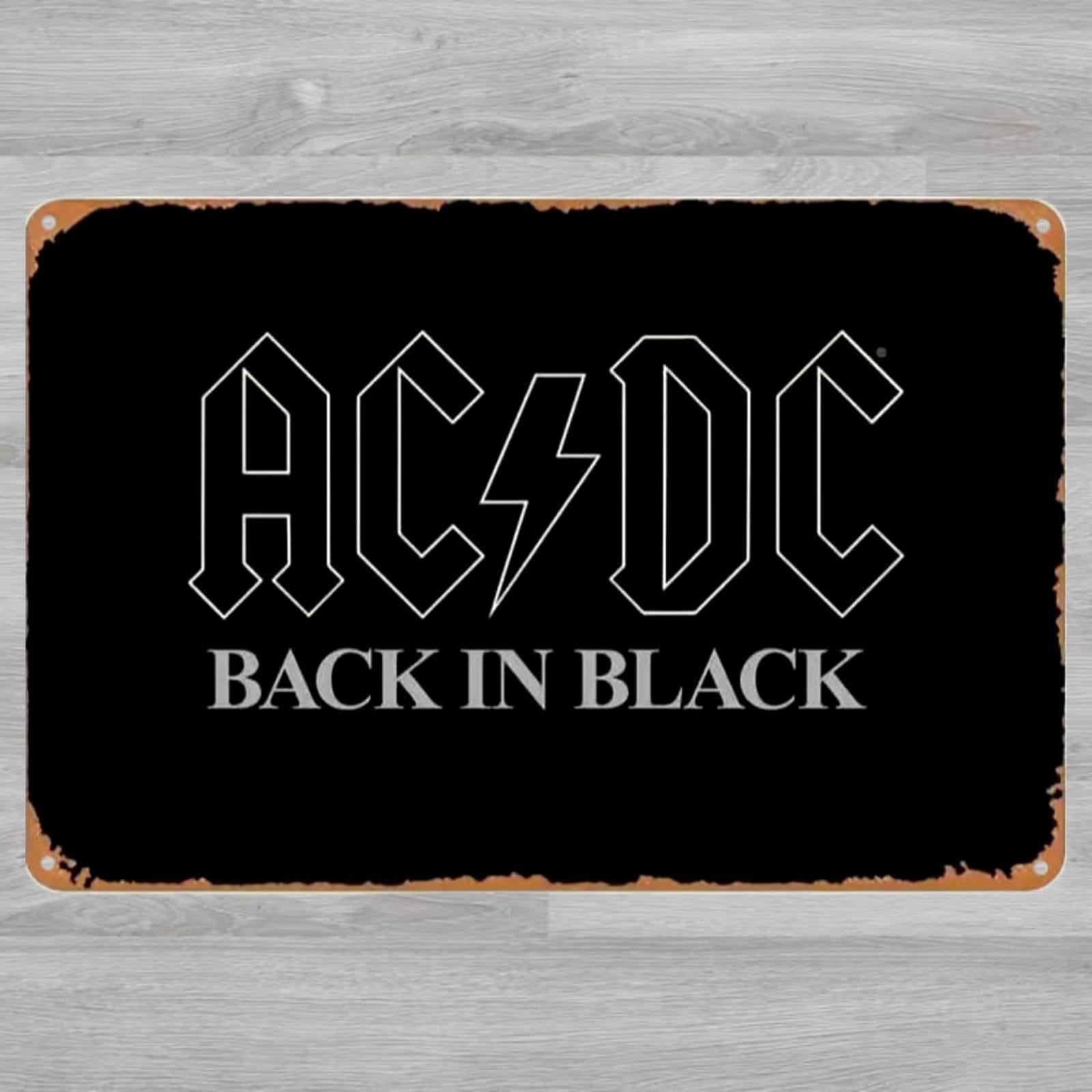 AC/DC Back In Black 8 x 12 Novelty Metal Sign Shrink-Wrapped New!