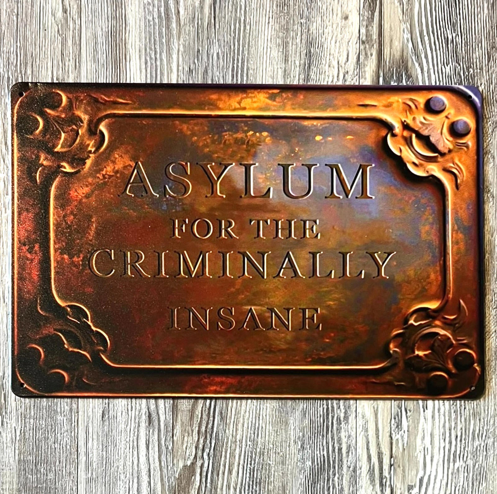 Asylum For The Criminally Insane 8 x 12 Vintage Novelty Metal Sign New!