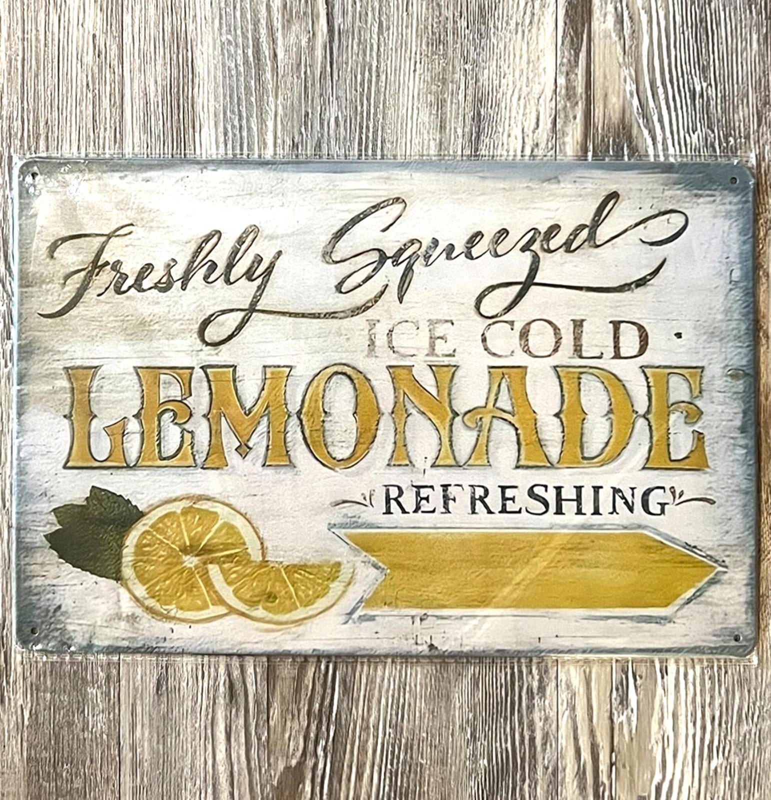 Ice Cold Lemonade 8 x 12 Novelty Metal Sign New Shrink-wrapped New!
