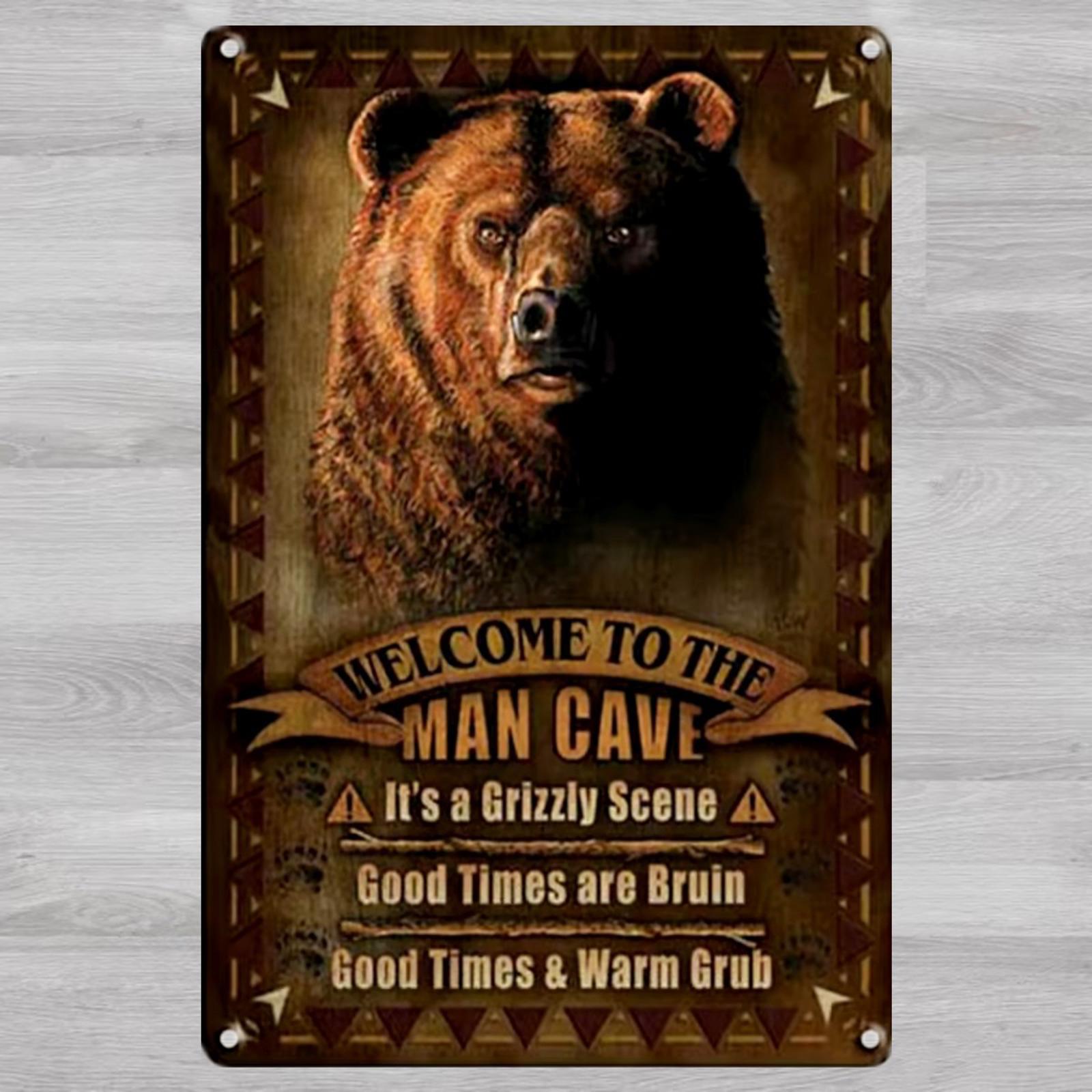 Welcome To The Man Cave 8 x 12 Vintage Novelty Metal Sign Shrink-Wrapped New!