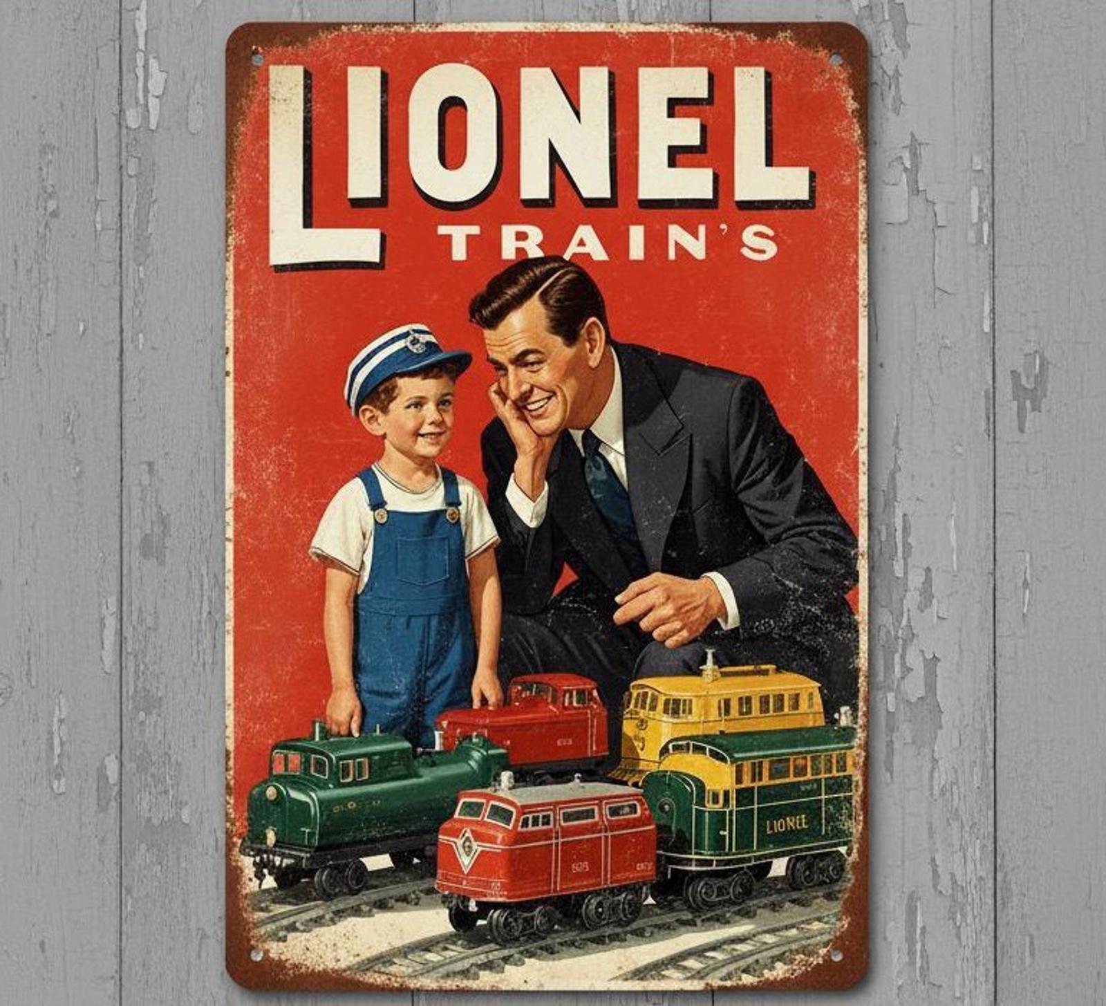 Lionel Trains 8 x 12 Vintage Novelty Metal Sign New Shrink-wrapped Made In USA