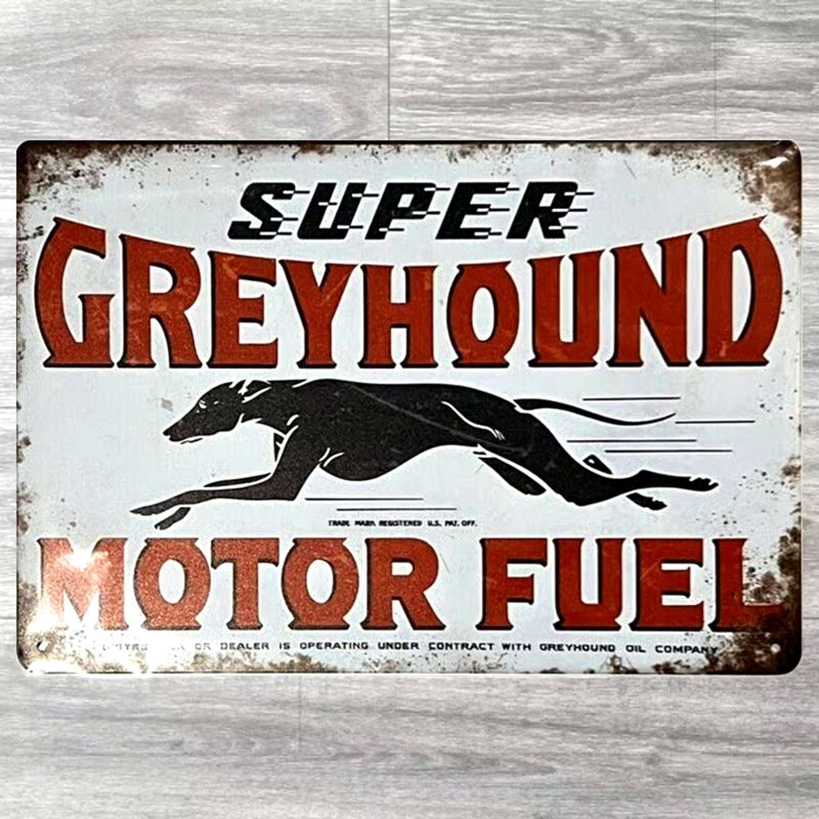 Super Greyhound Motor Fuel 8 x 12 Novelty Vintage Metal Sign Shrink-Wrapped New!