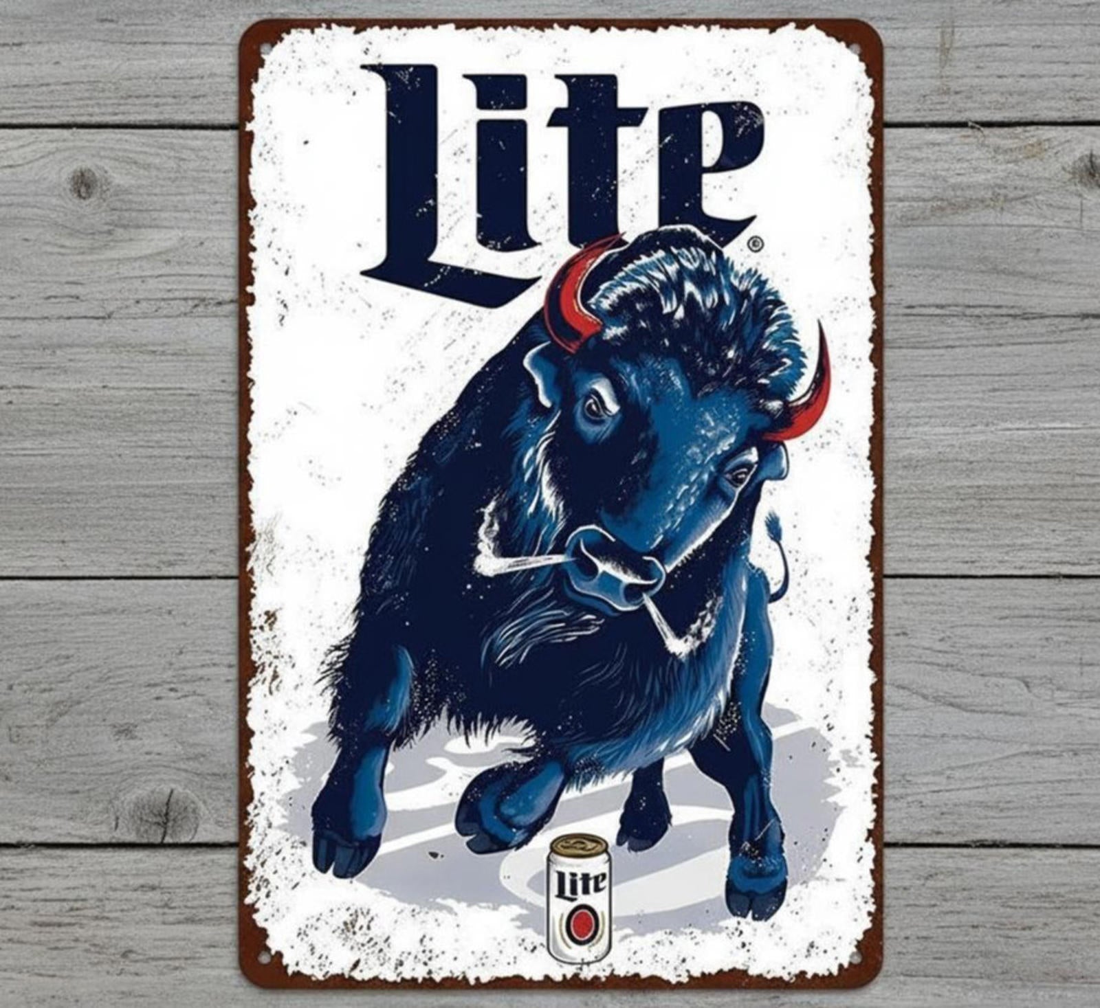 Miller Lite Beer 8 x 12 Vintage Novelty Metal Sign Made In USA New!