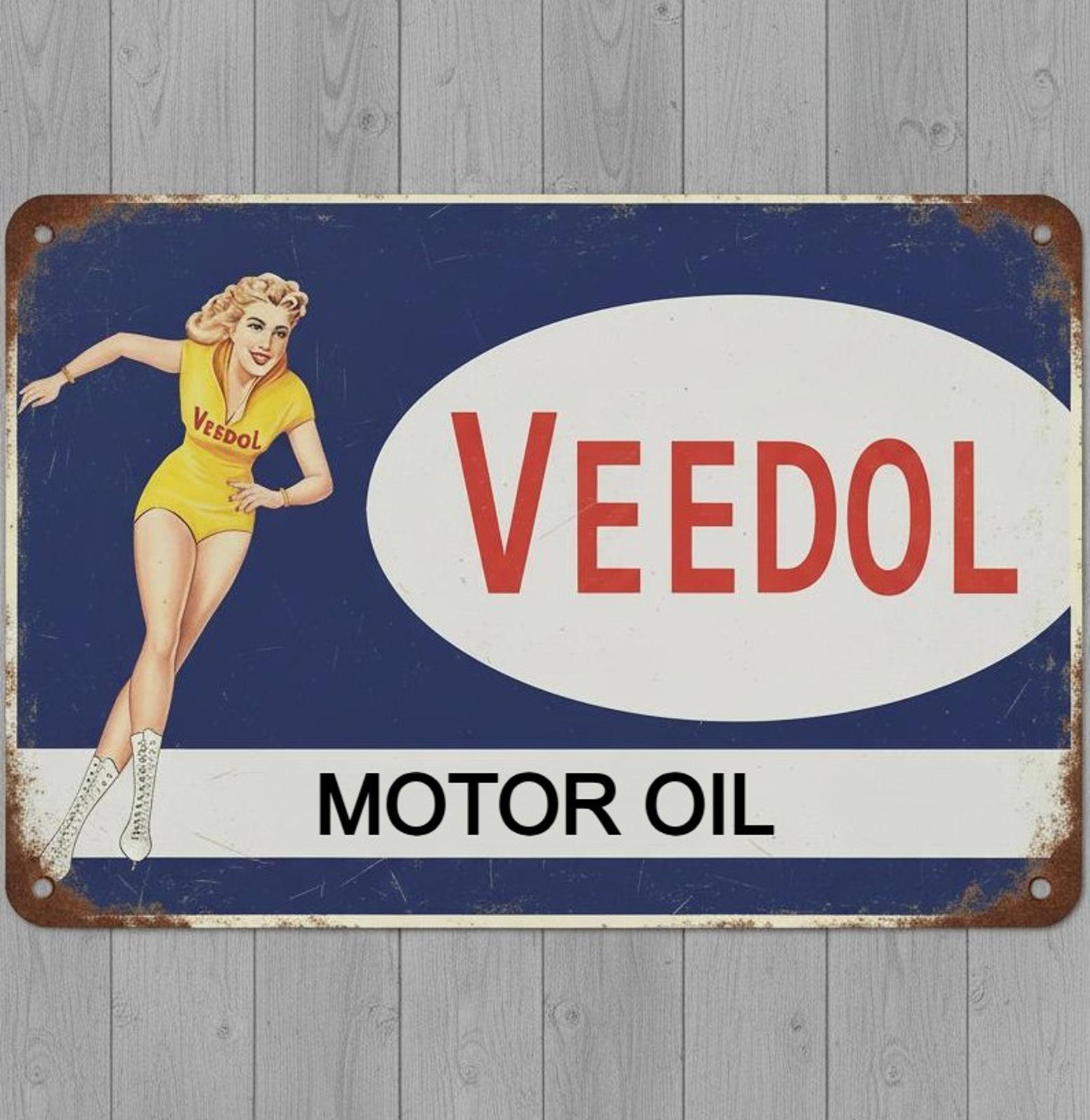 Veedol Motor Oil 8 x 12 Vintage Novelty Metal Sign Made In USA New!