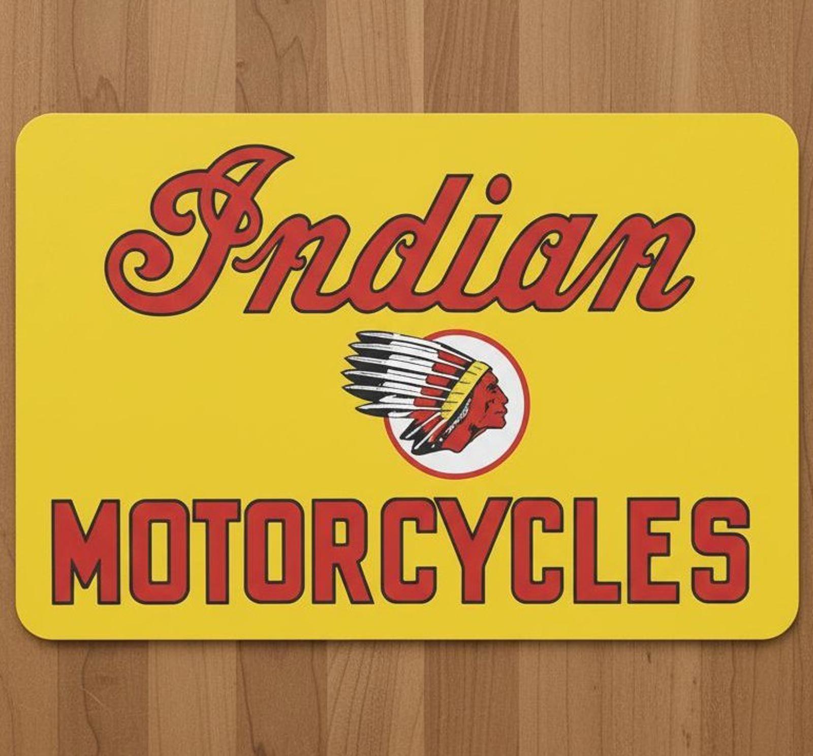 Indian Motorcycles 9.5 x 8 Mouse Pad With Anti-Slip Rubber Backing Made In USA