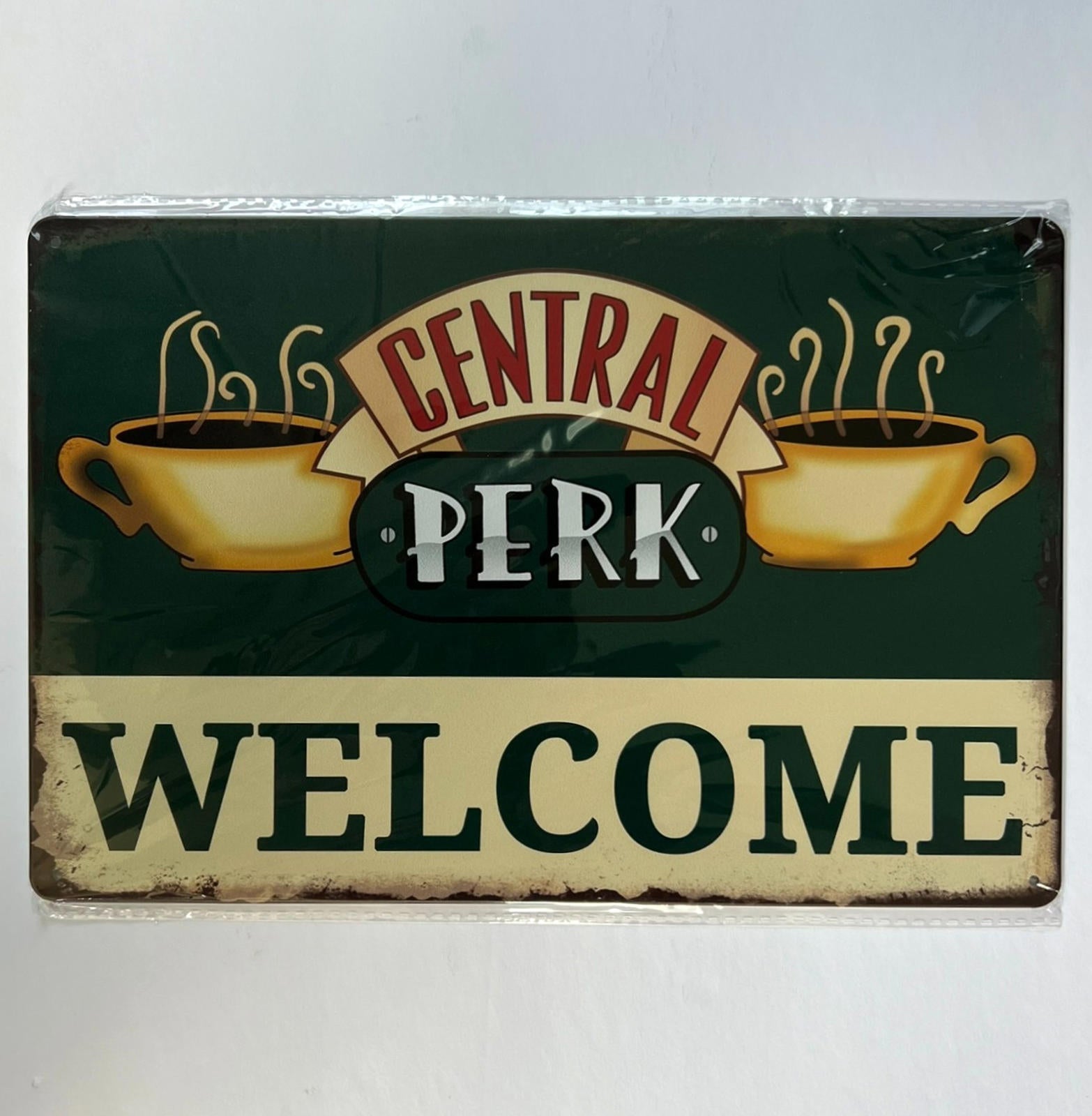 Central Perk Welcome 8 x 12 Vintage Novelty Metal Sign Shrink-Wrapped New!