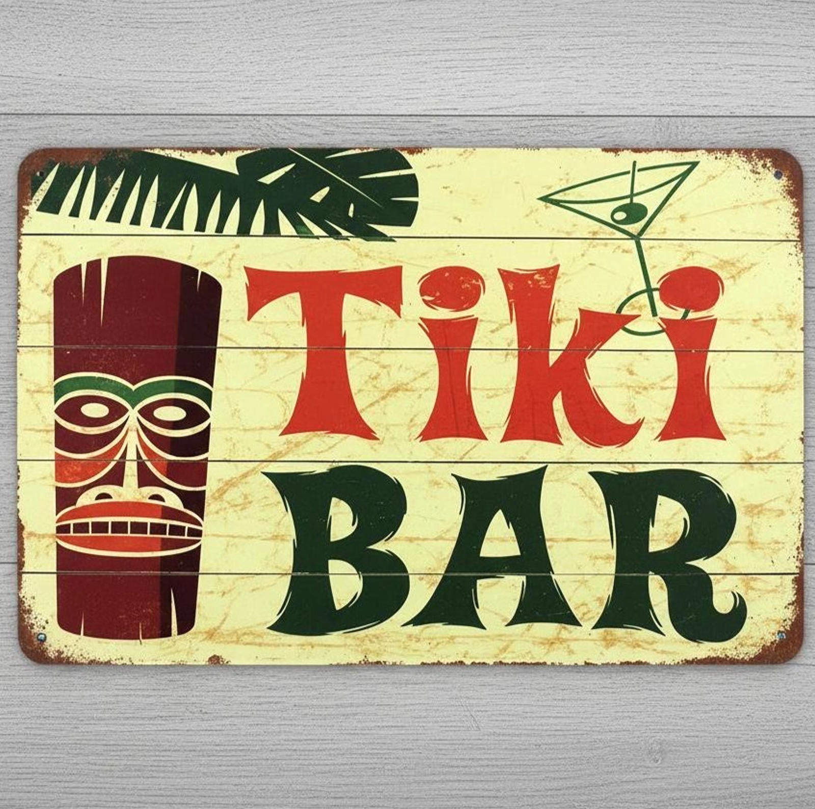 Tiki Bar 8 x 12 Vintage Novelty Metal Sign Made In USA New!